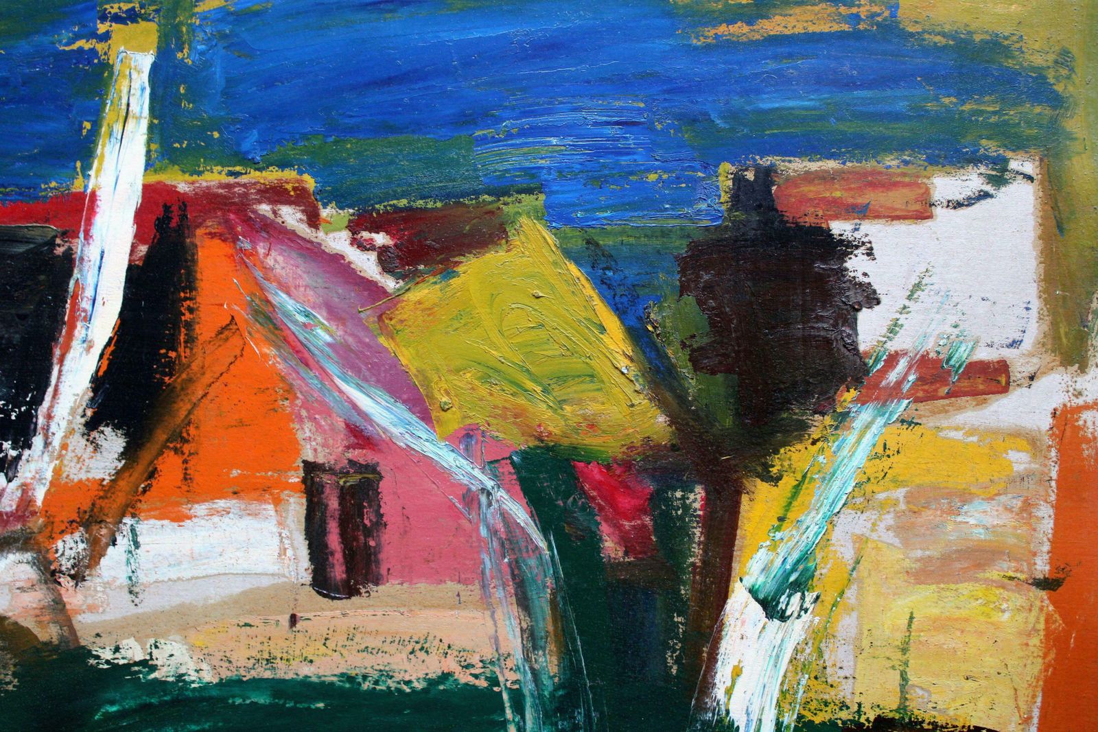 Aleksandr Rodin Village. Oil On Cardboard photo for sale