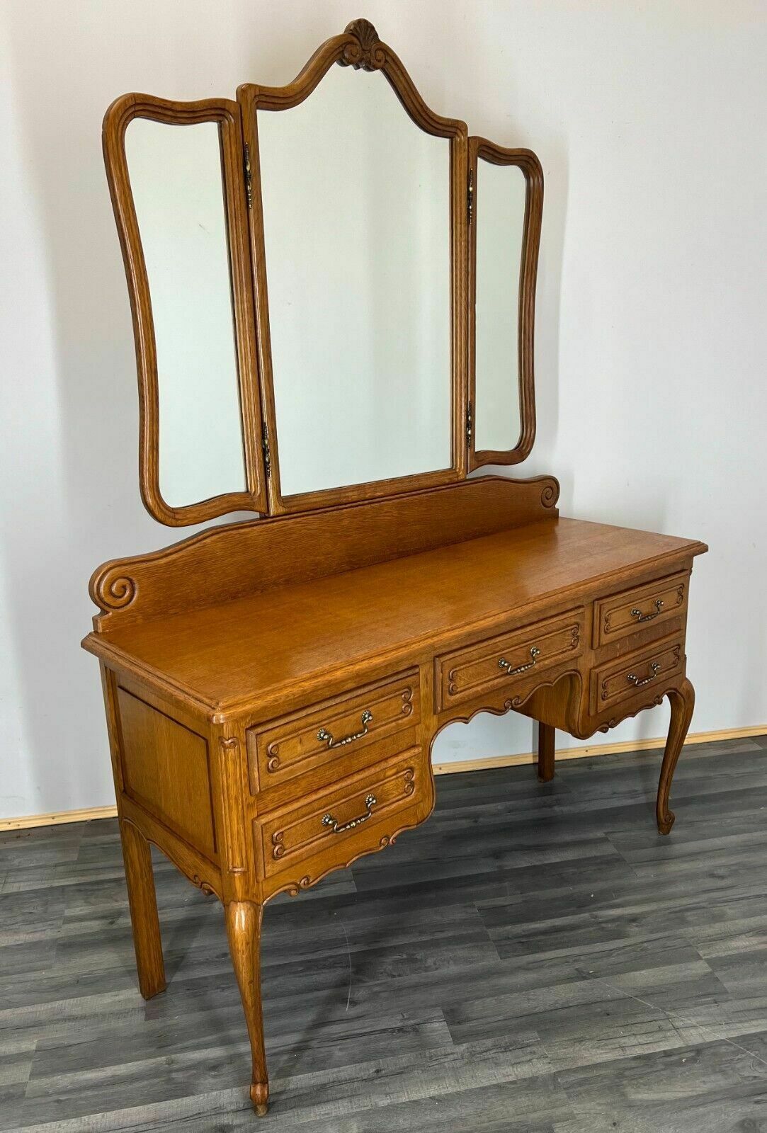 Amazing French Carved Dressing Table Louis XVI photo furniture