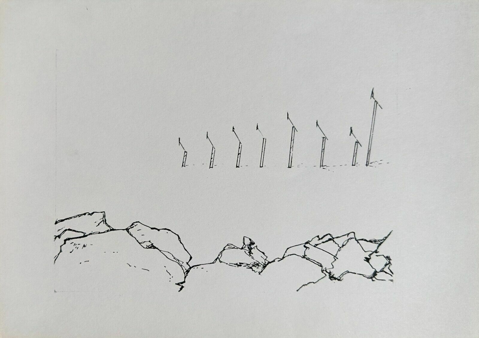 Max Eastley   Original Ink Drawing   British Visual Music Artist 1980