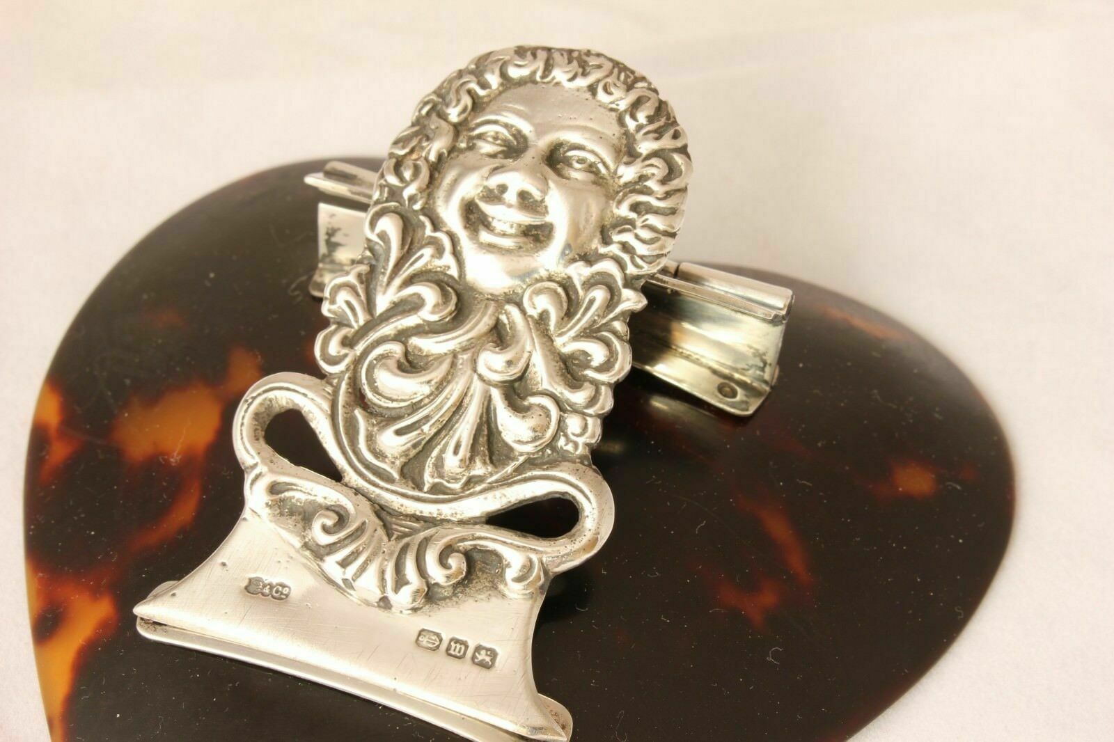 Victorian Heart Shaped Novelty Silver Stationery Desk Paper Clip 1896.