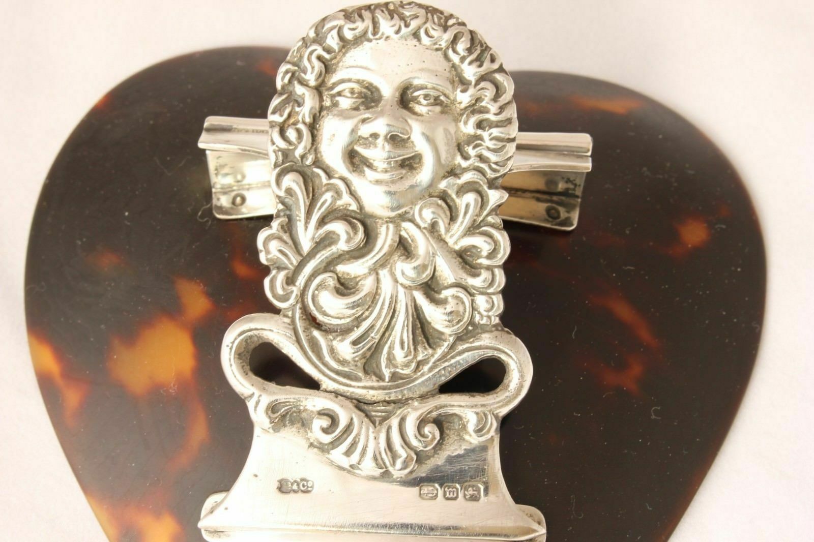 Victorian Heart Shaped Novelty Silver Stationery Desk Paper Clip 1896. photo furniture
