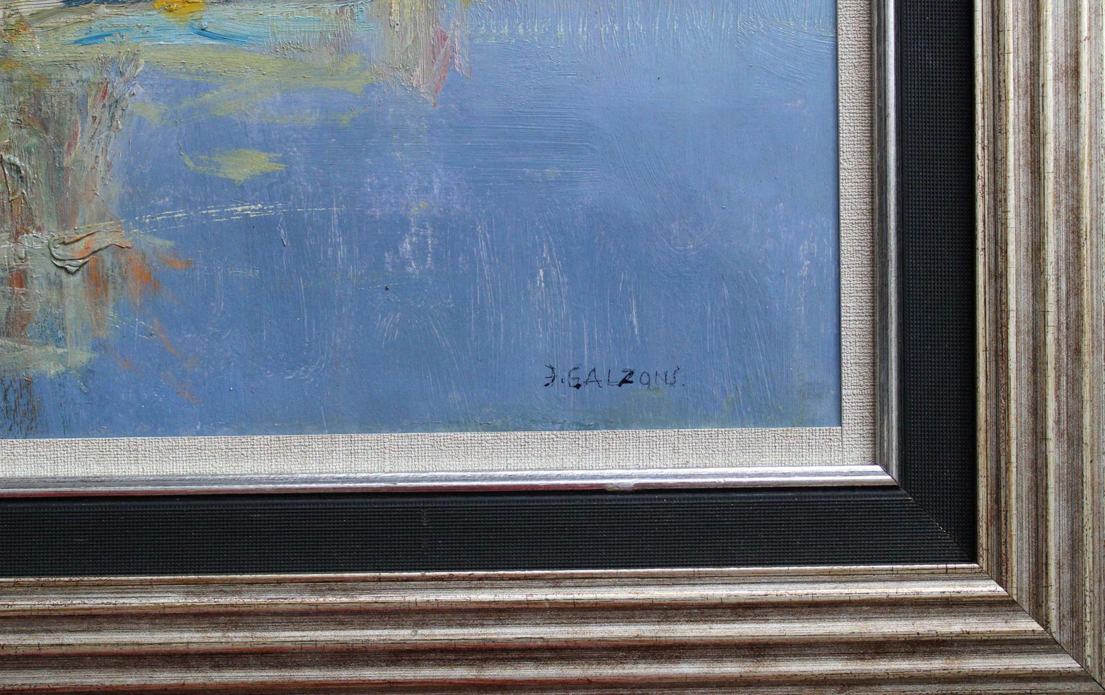 Janis Galzons The River In The Summer. Cardboard, Oil photo Art