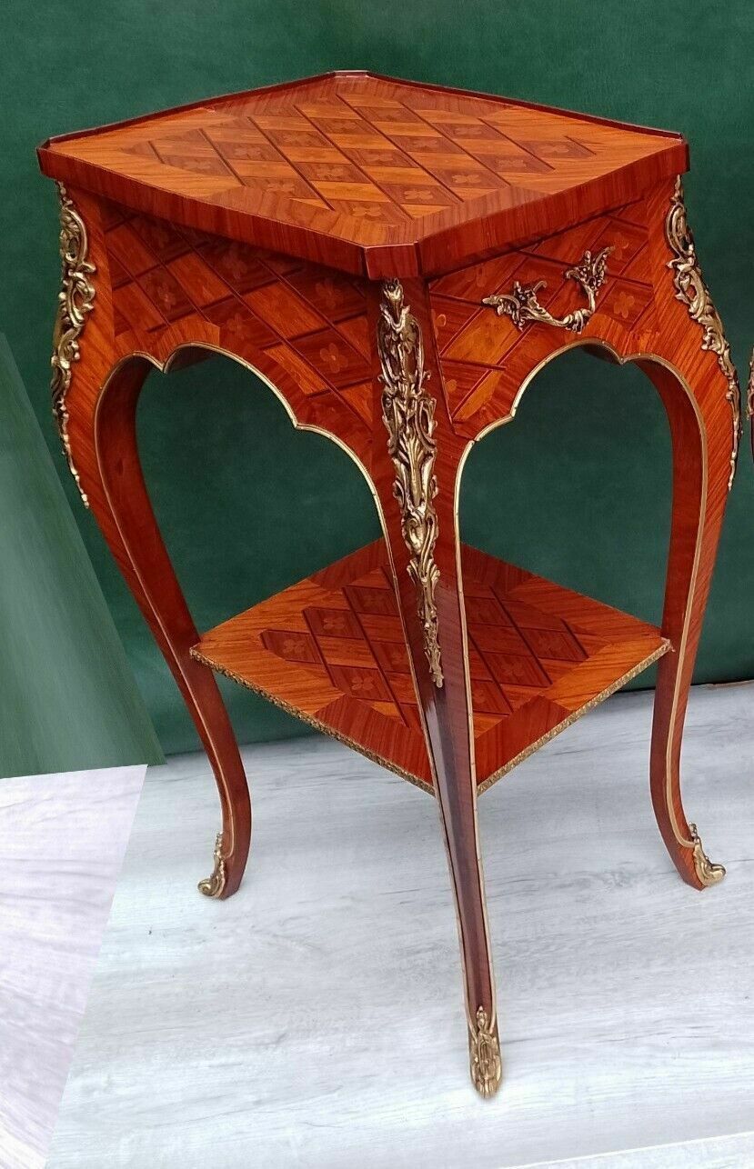 Antique Early 20th Century French Empire Ormolu And Kingwood Inlaid Lamp Table photo furniture