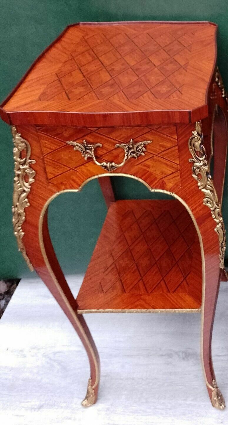 photo buy Antique Early 20th Century French Empire Ormolu And Kingwood Inlaid Lamp Table
