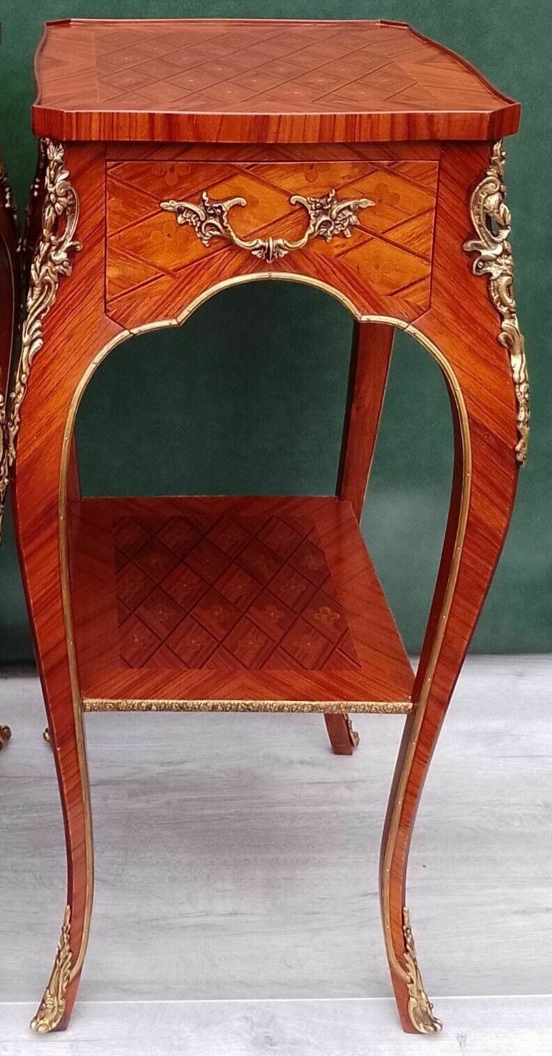 Antique Early 20th Century French Empire Ormolu And Kingwood Inlaid Lamp Table