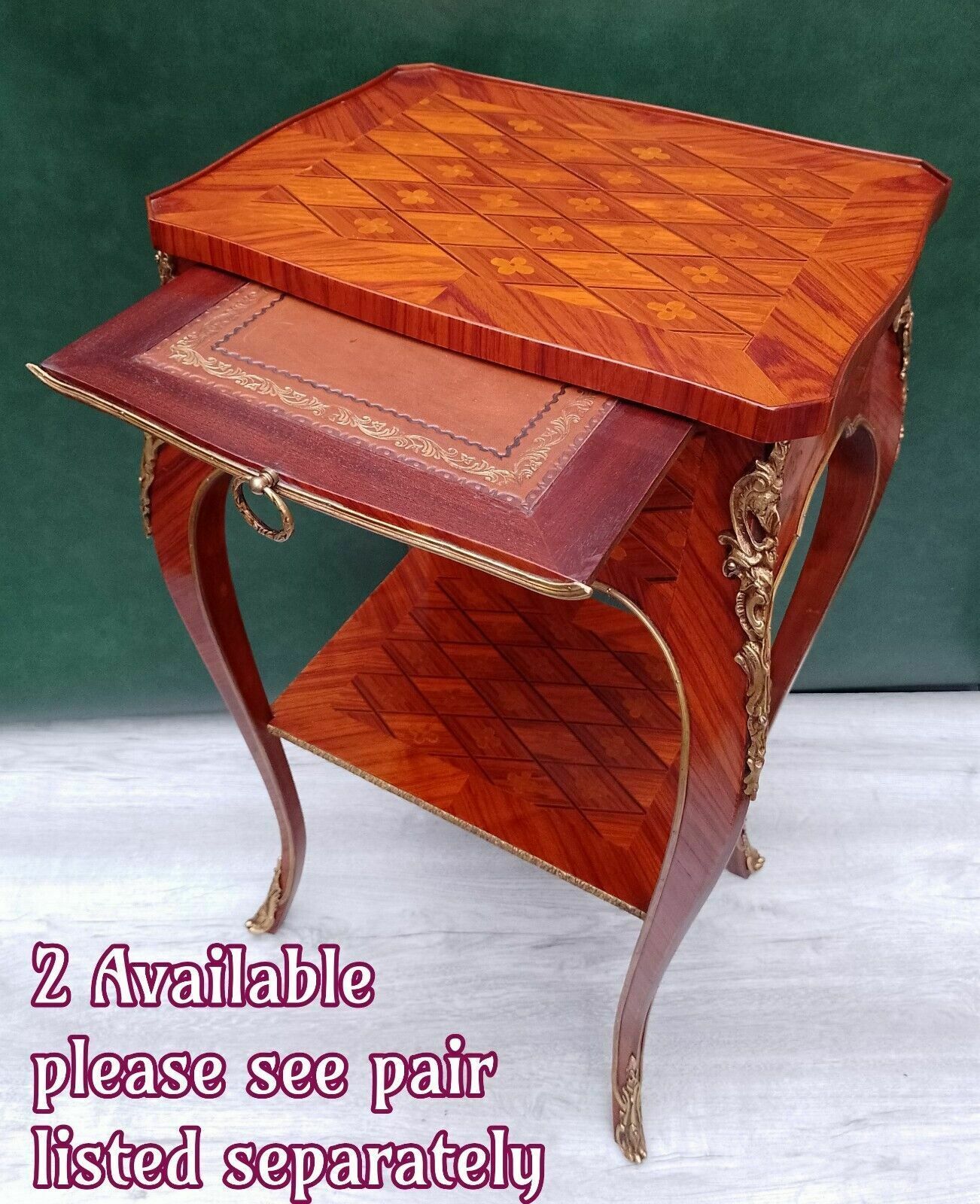 Antique Early 20th Century French Empire Ormolu And Kingwood Inlaid Lamp Table photo furniture