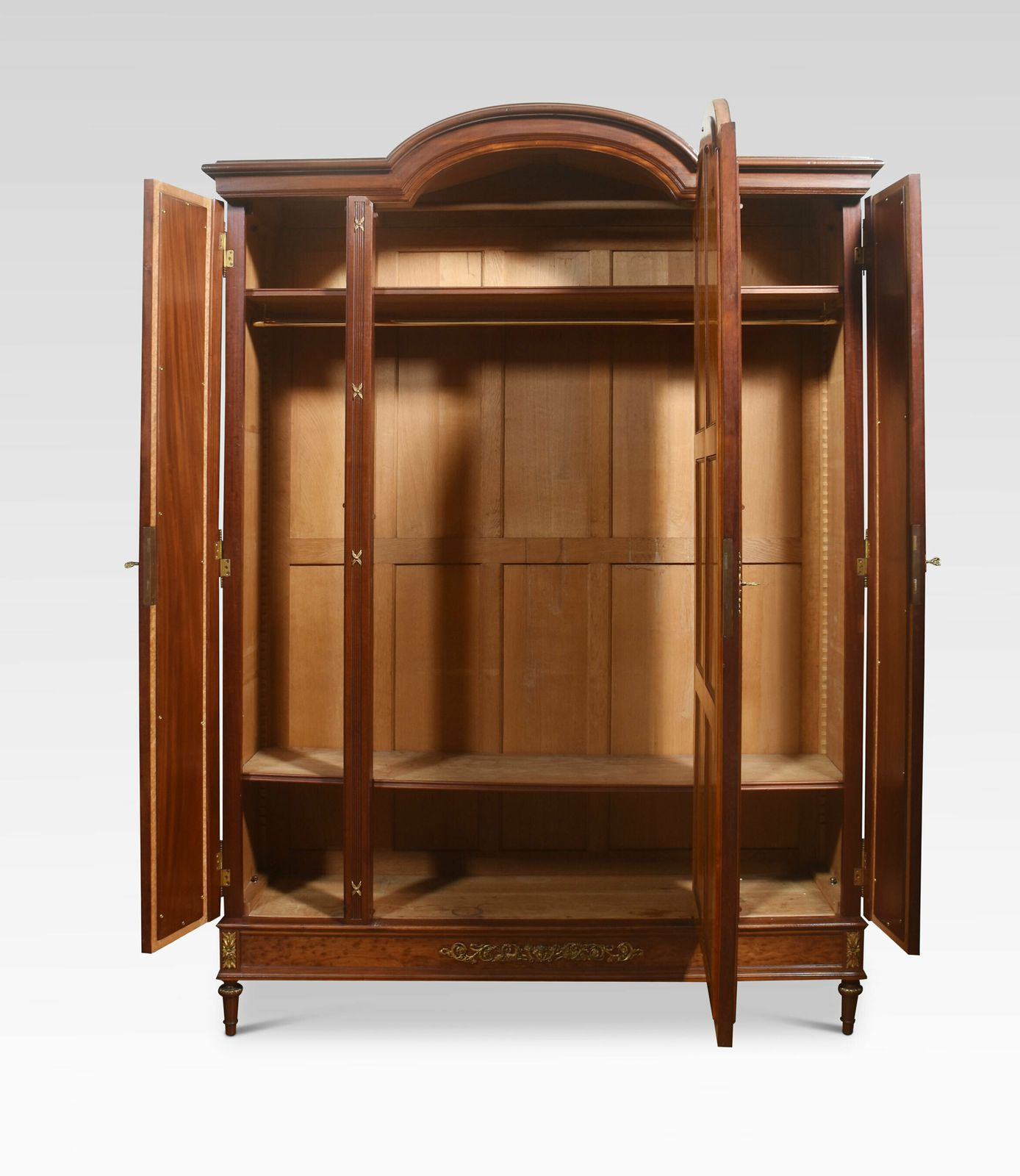 Furniture Fine 19th Century French Louis XVI Mahogany And Gilt Bronze Armoire photo