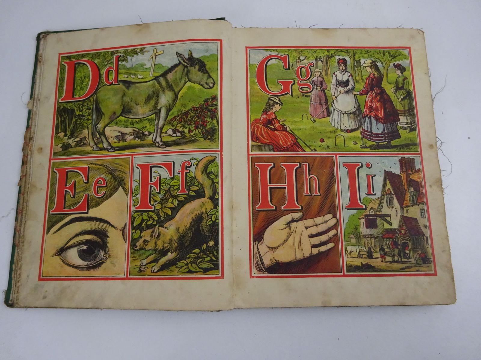Victorian Alphabet Book By Warne's Mounted Toys Gifted In 1882 photo for sale