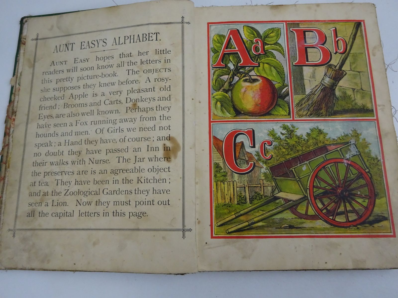 Victorian Alphabet Book By Warne's Mounted Toys Gifted In 1882 photo 65.0