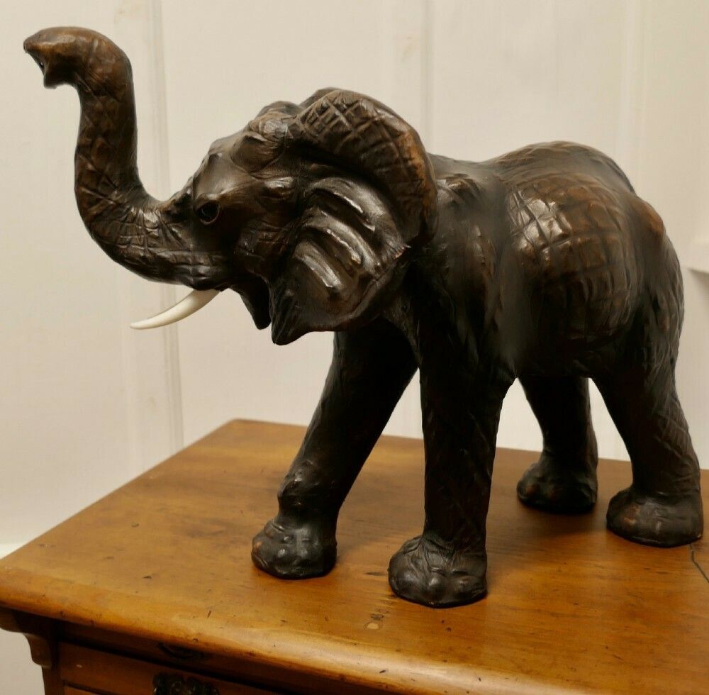 Arts And Crafts Leather Model Of An Elephant photo Art