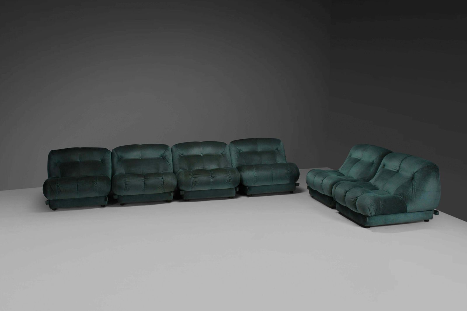 Large Modular Sectional ‘Nuvolone’ Sofa By Rino Maturi In Green Fabric, 1970s photo buy