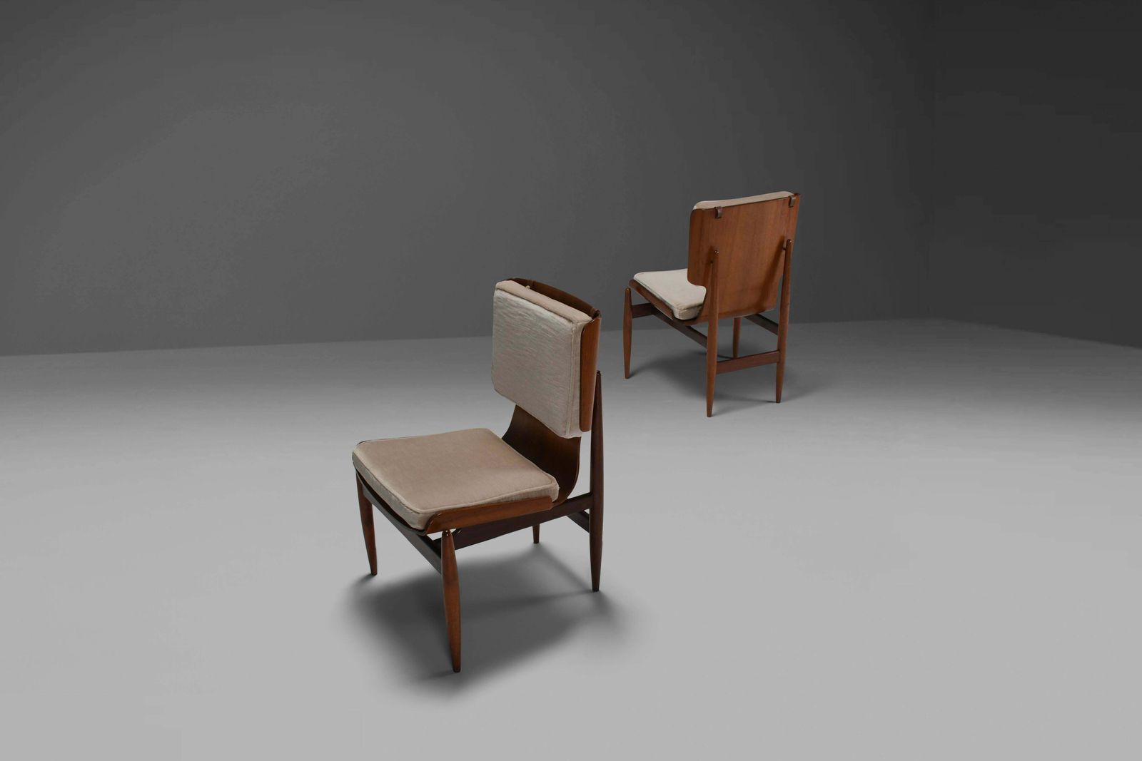 Pair Of Mohair And Plywood Chairs By Barovero Turino, Italy 1960s photo 4104.0