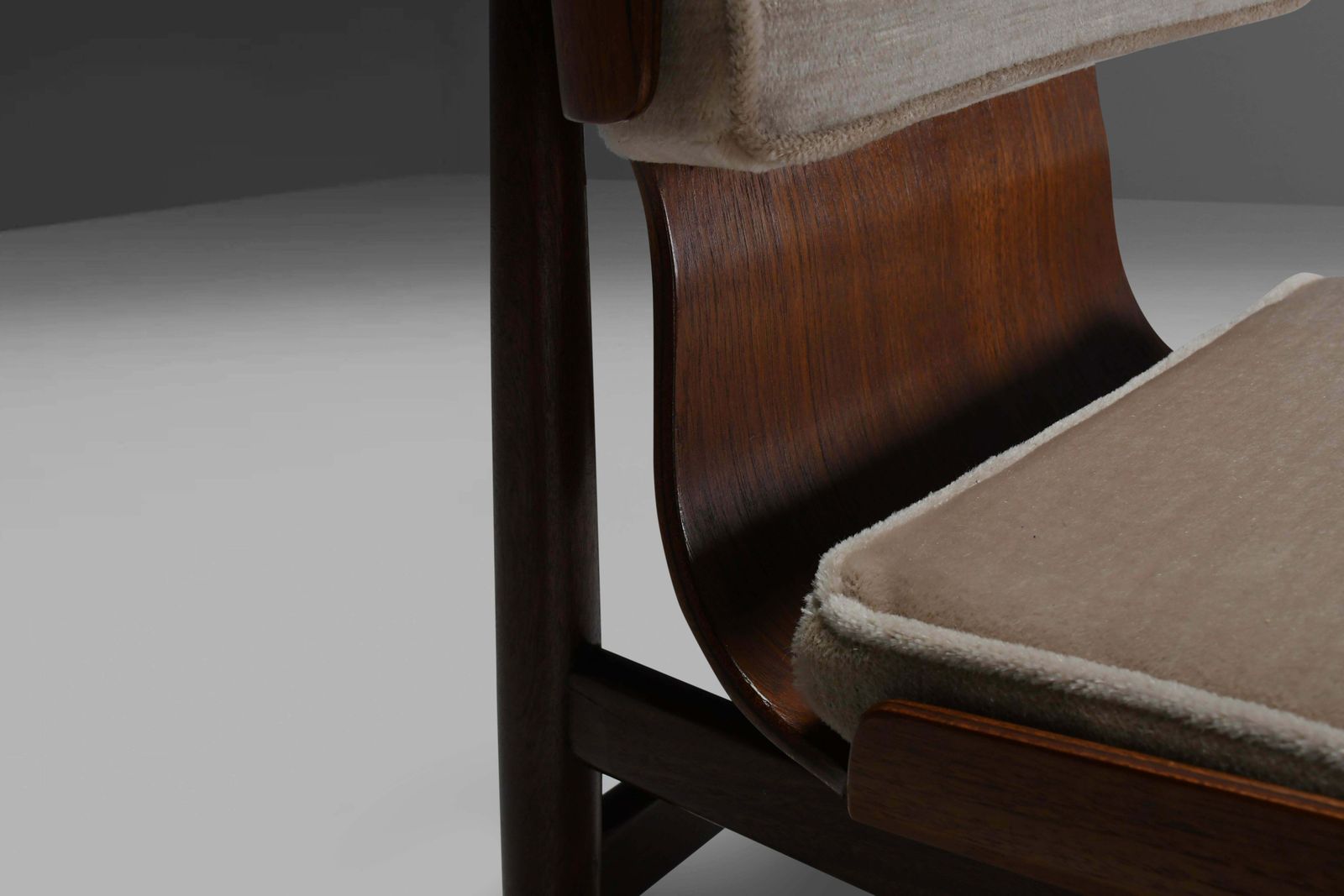 Pair Of Mohair And Plywood Chairs By Barovero Turino, Italy 1960s photo buy