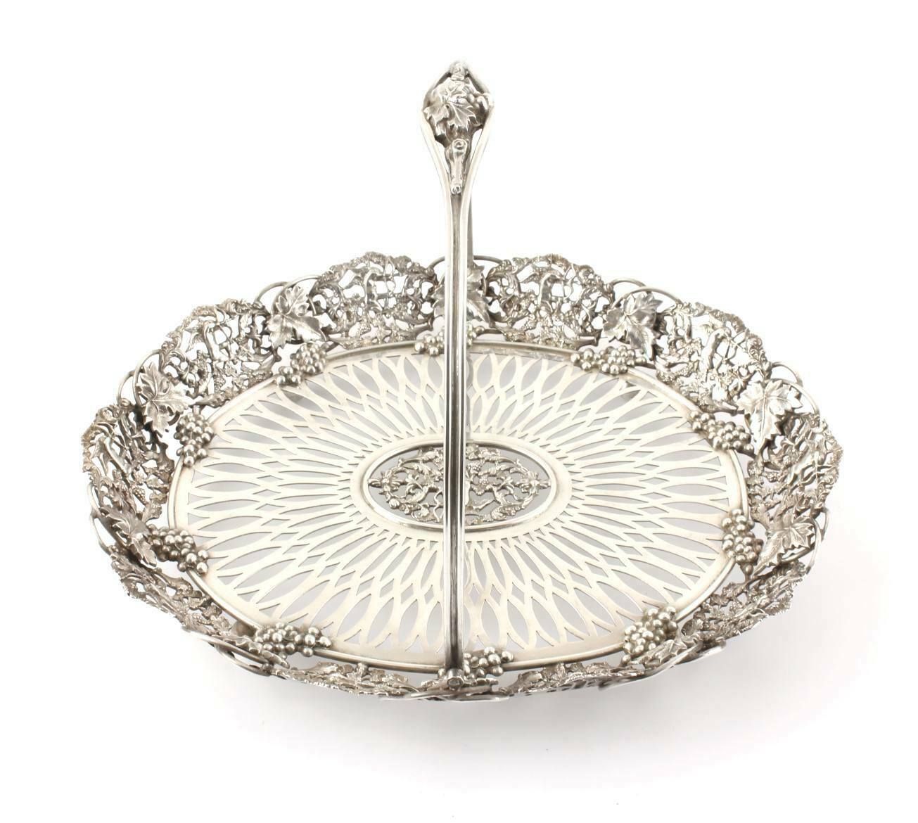 photo for sale American Sterling Silver Renaissance Cake Basket. J E Caldwell & Co USA.