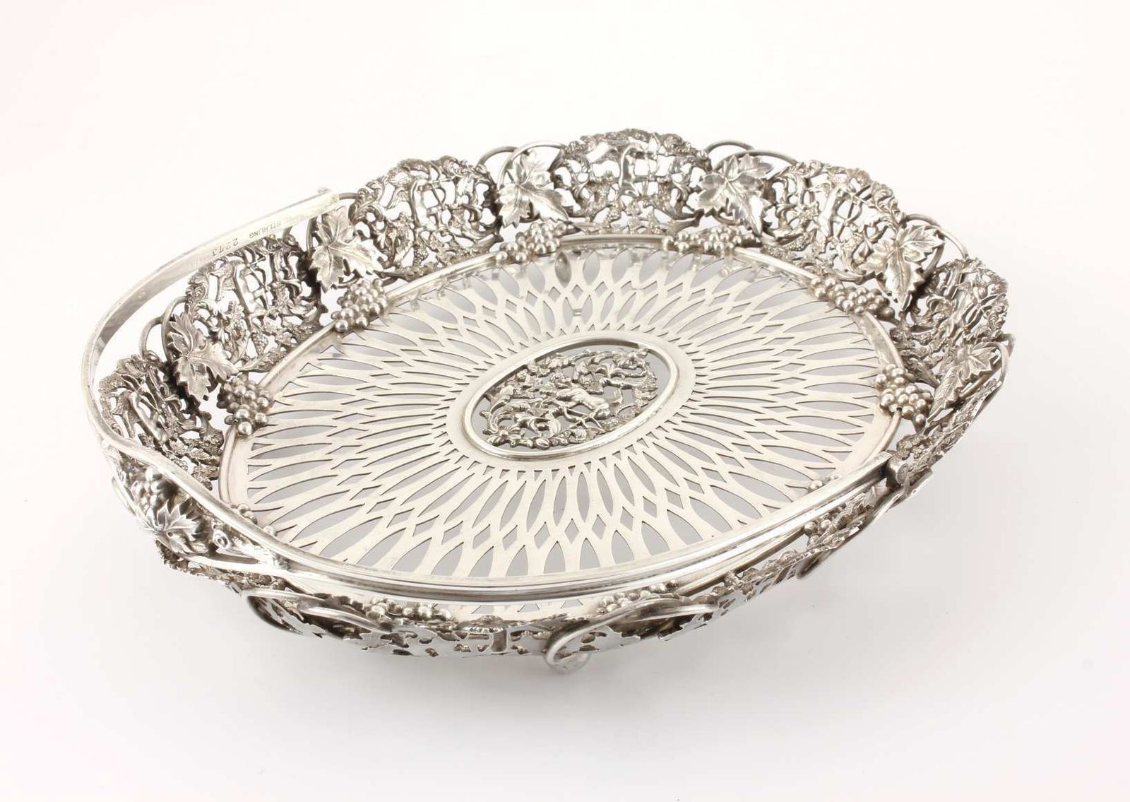 1235.0 American Sterling Silver Renaissance Cake Basket. J E Caldwell & Co USA. photo