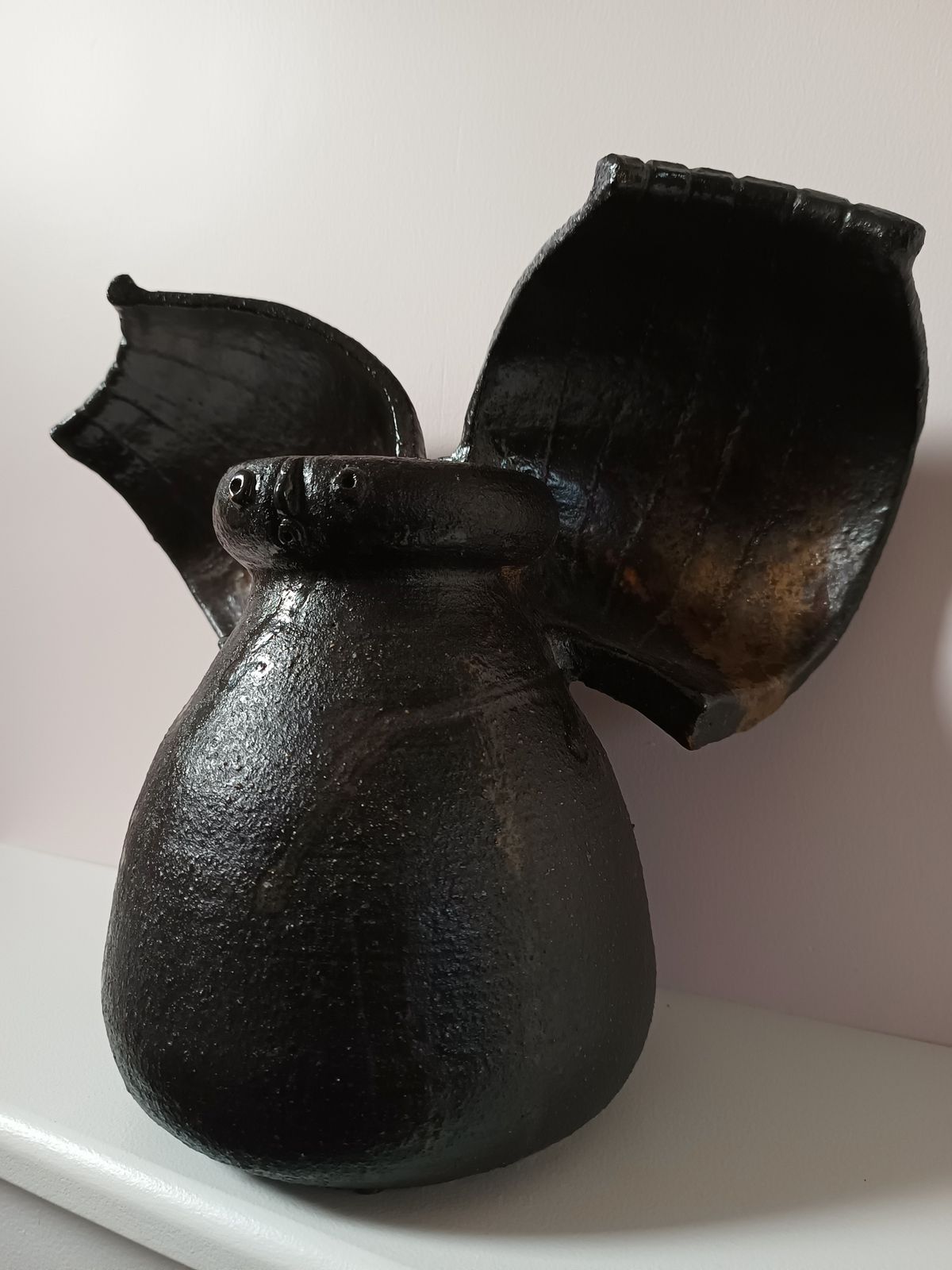 Stoneware Angel Vase With Oxide Glazes Manner Of Jacques Pouchain photo vinterior