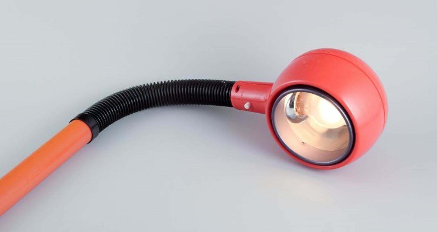 Fagerhults, Sweden. Retro Designer Desk Lamp In Orange Plastic. photo buy