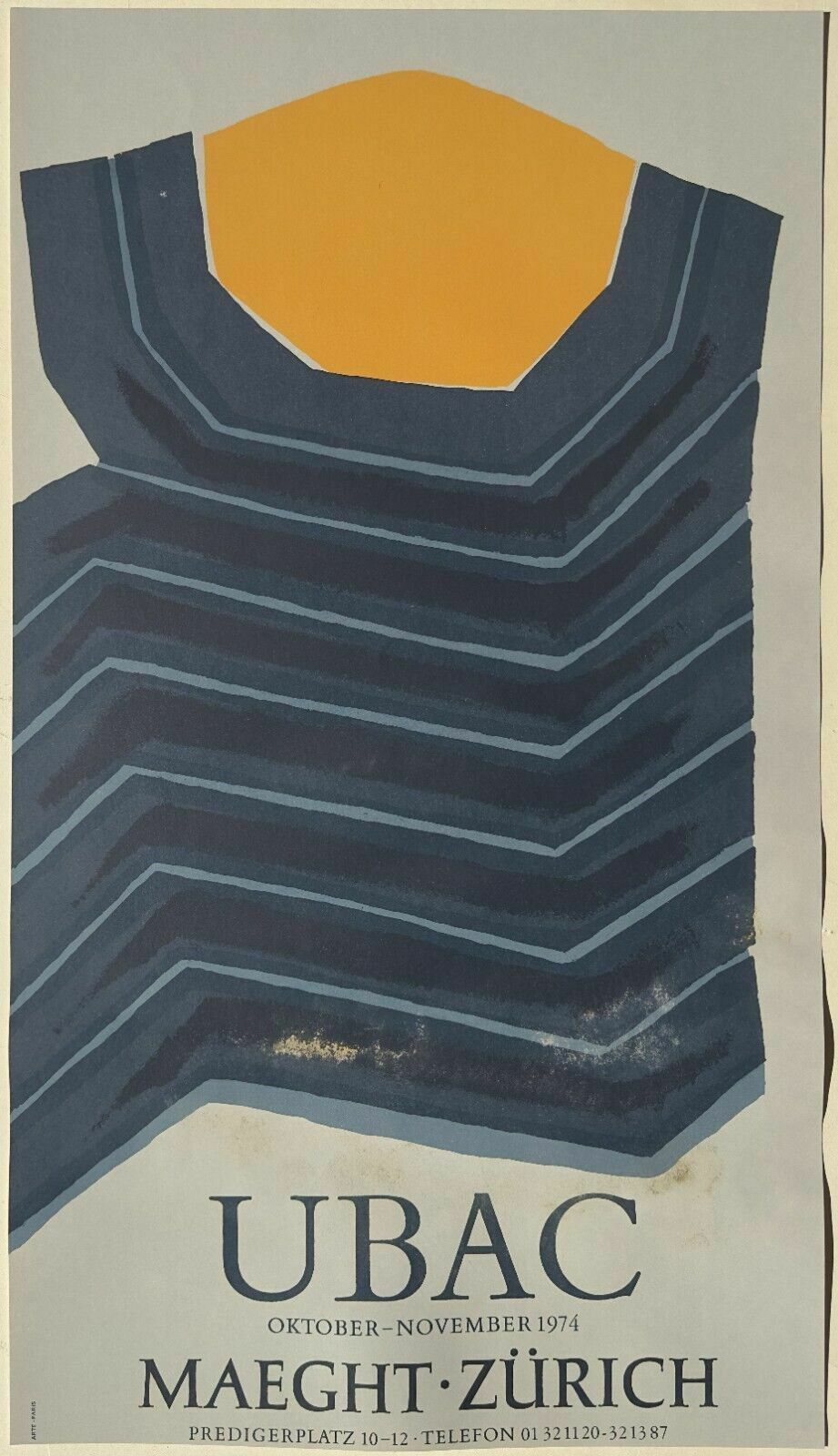 Raoul Ubac Vintage Lithographic Poster Maeght Zurich 1974 Exhibition Art