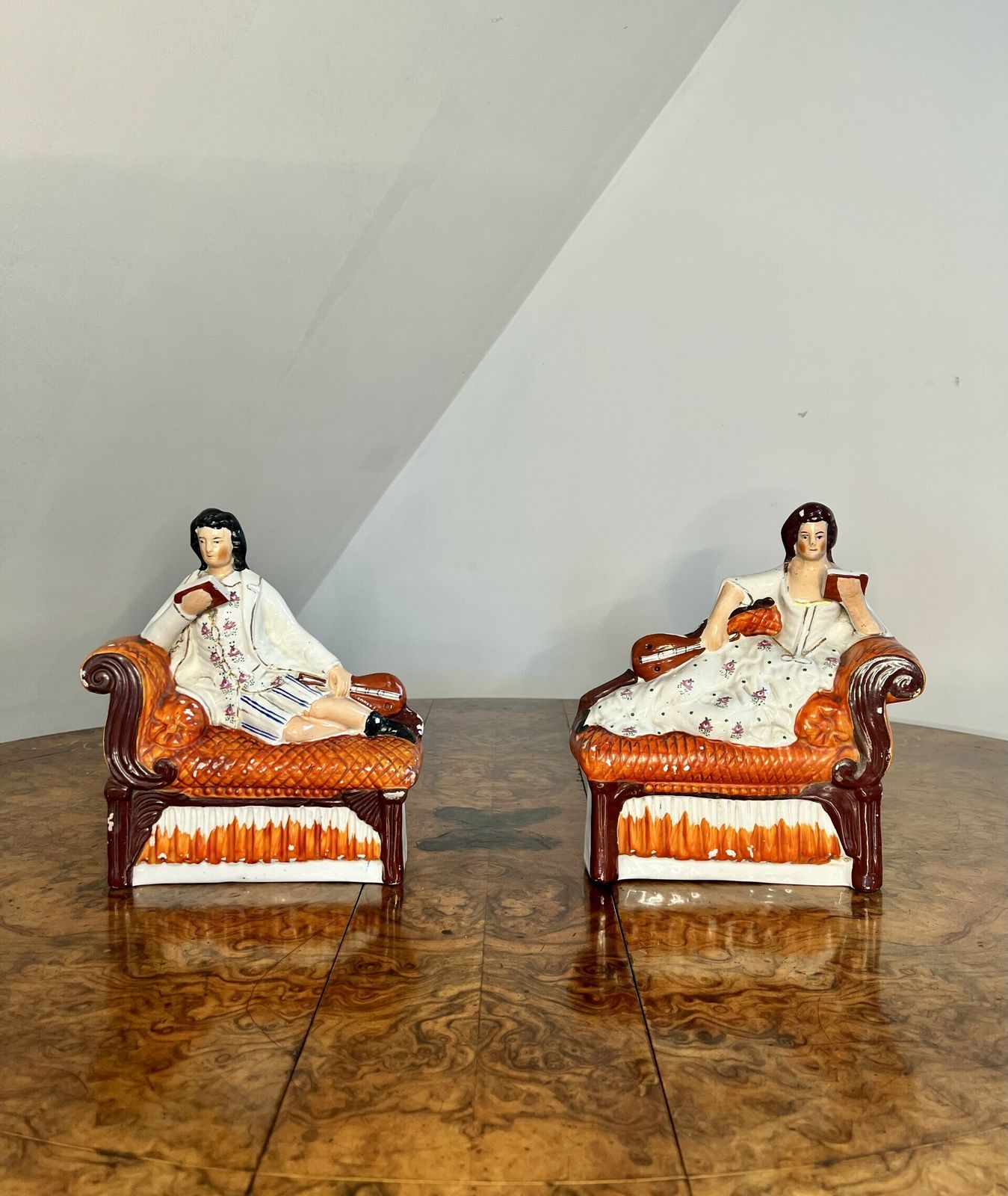 Unusual Pair Of Quality Antique Staffordshire Bookends photo buy