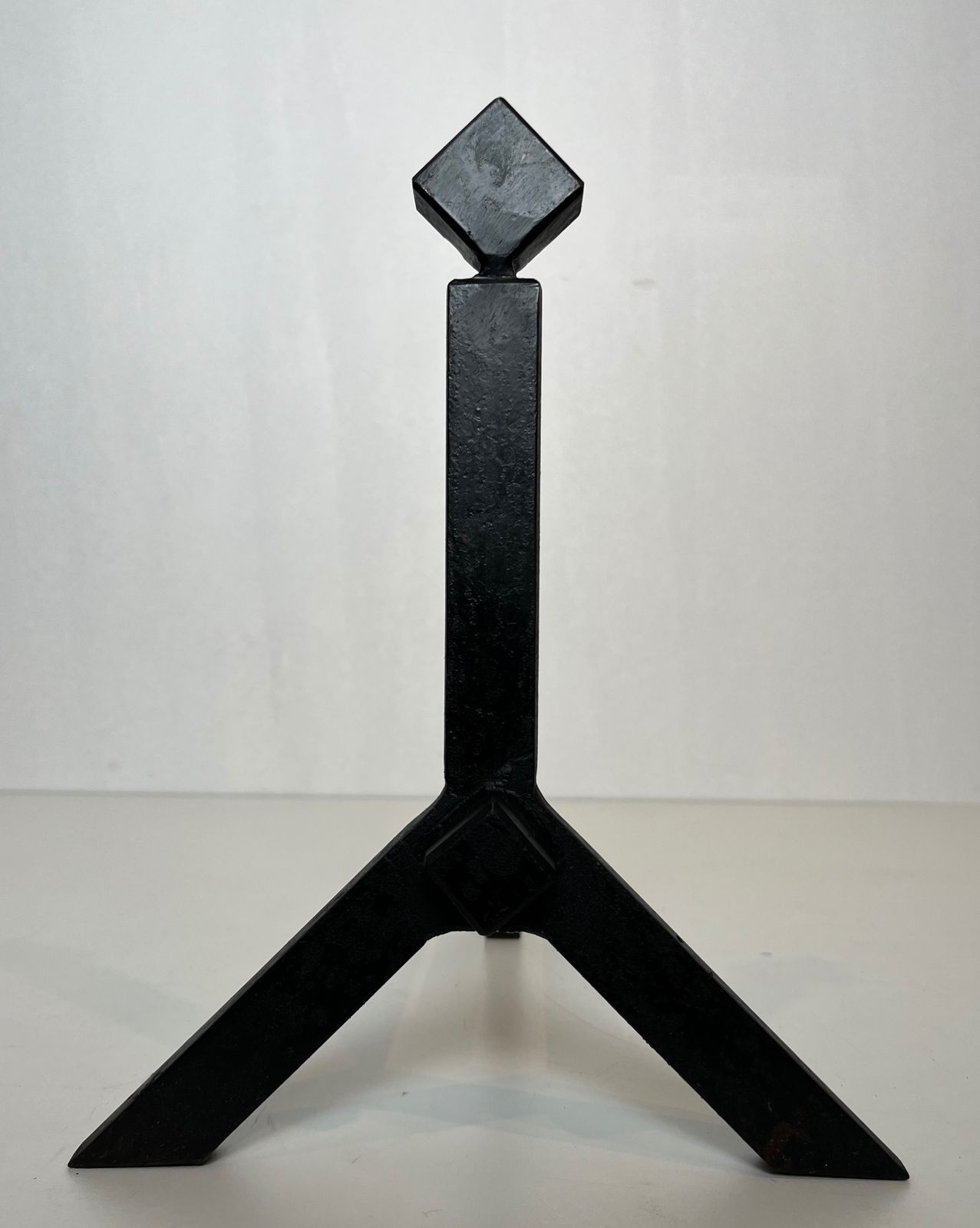 photo furniture Pair Of Modernist Steel Andirons