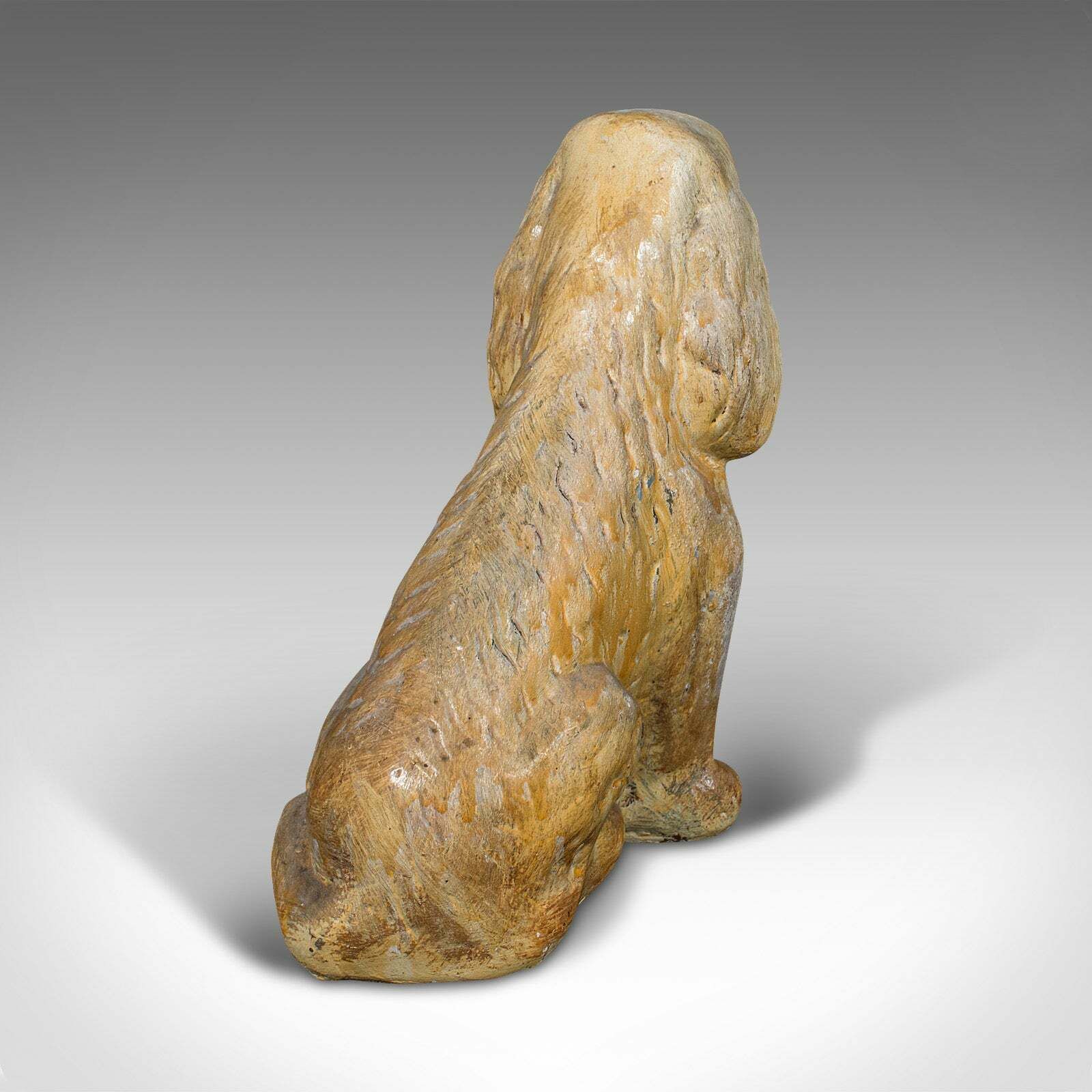 Pair Of Antique Cocker Spaniel Figures, English, Plaster, Doorstops, Edwardian photo vinterior