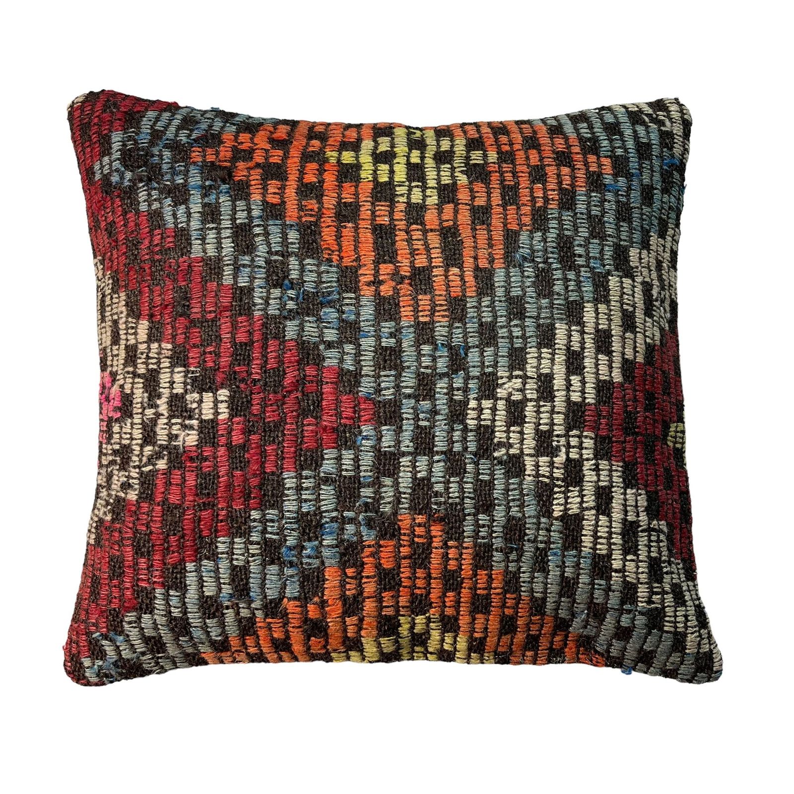 Etnische Kilim Kussen, 45x45 Cm Kussenhoes, Bohemian Kilim Kussen, Handgeweven Kilim Kussen, Sierkussen Voor Bank, Meditatie Kilim Hoes photo Textiel
