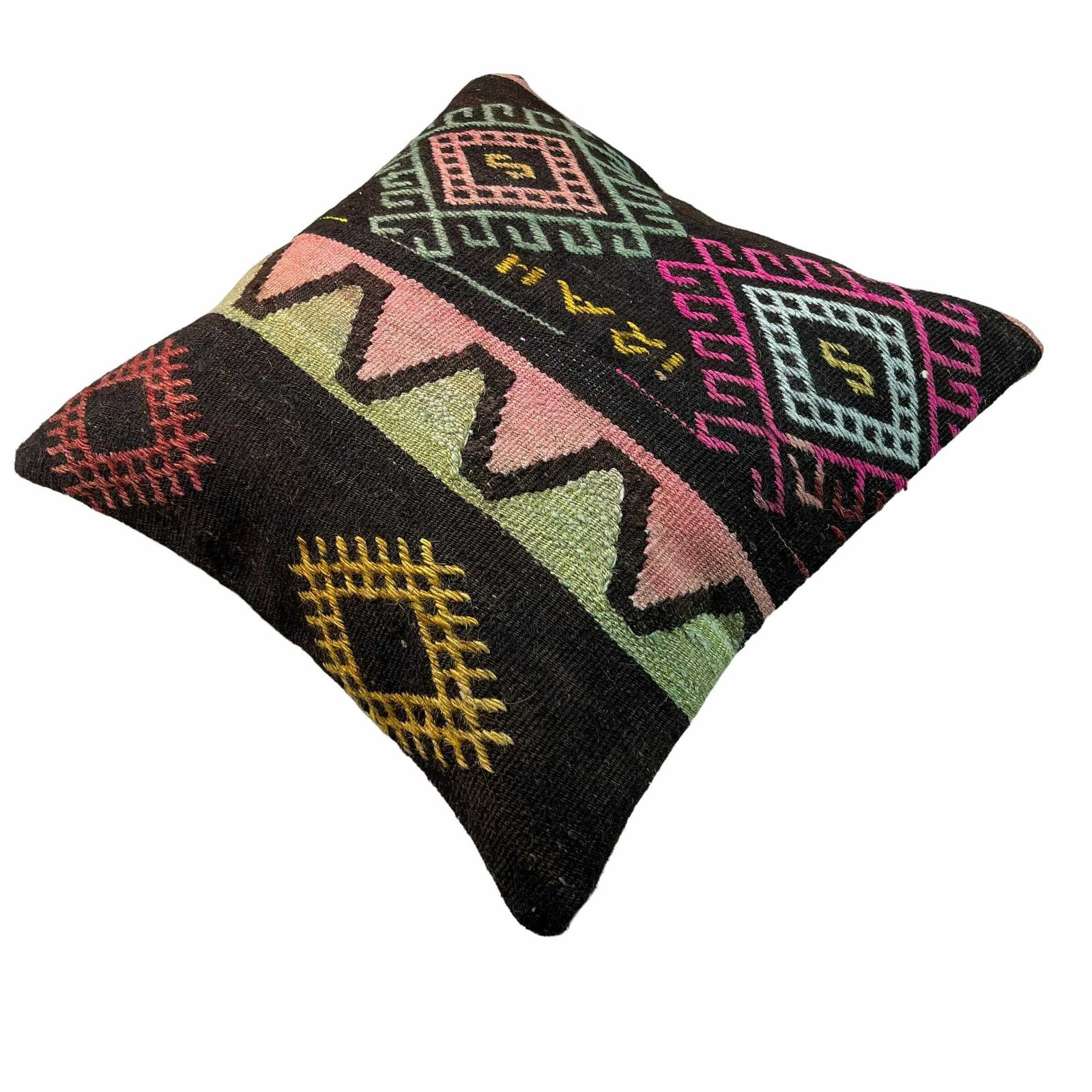 Ethnic Kilim Pillow, 18x18 Pillow Cover, Bohemian Kilim Pillow, Handwoven Kilim Pillow, Sofa Throw Pillow, Meditation Kilim Cover photo furniture