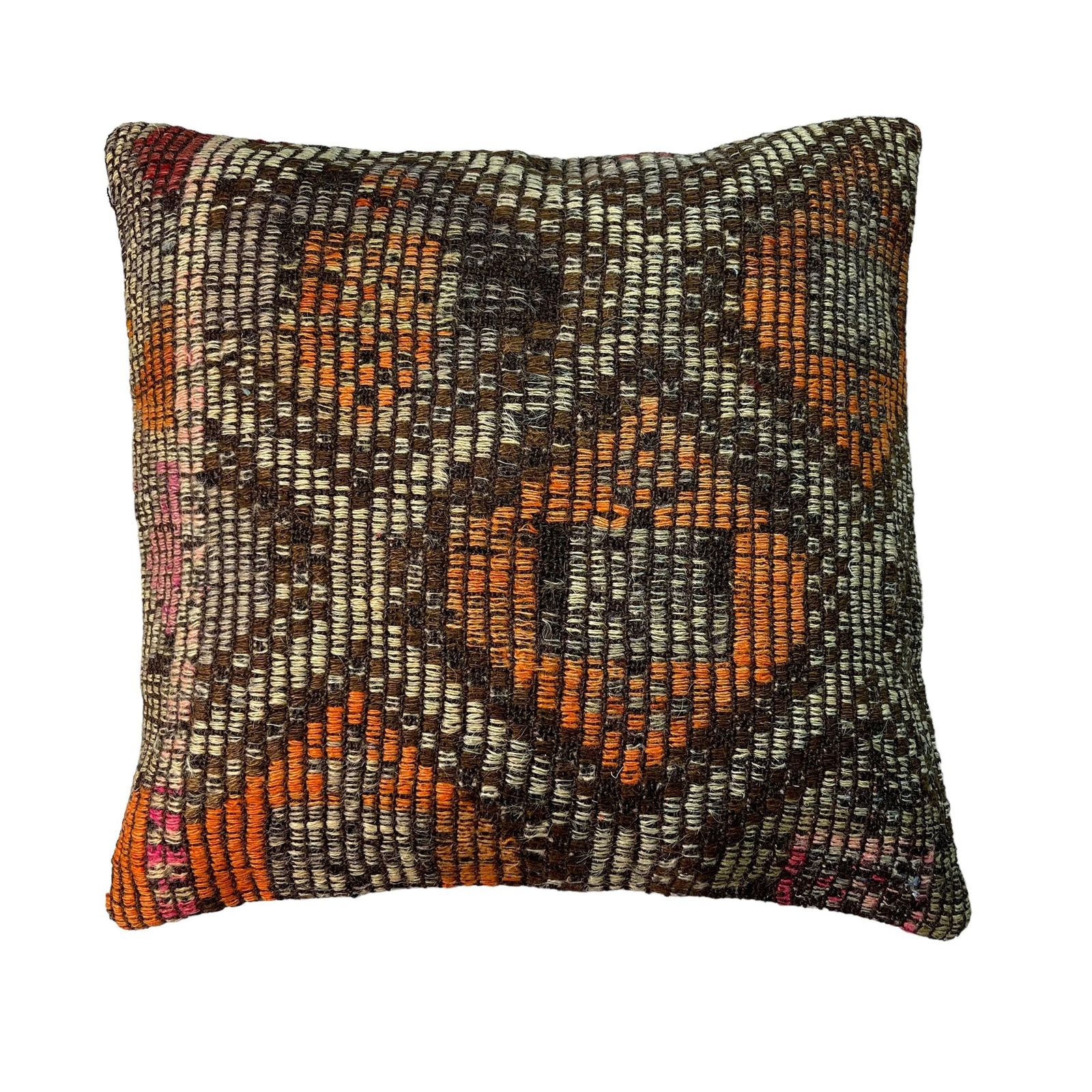 Ethnic Kilim Pillow, 18x18 Pillow Cover, Bohemian Kilim Pillow, Handwoven Kilim Pillow, Sofa Throw Pillow, Meditation Kilim Cover photo vintage