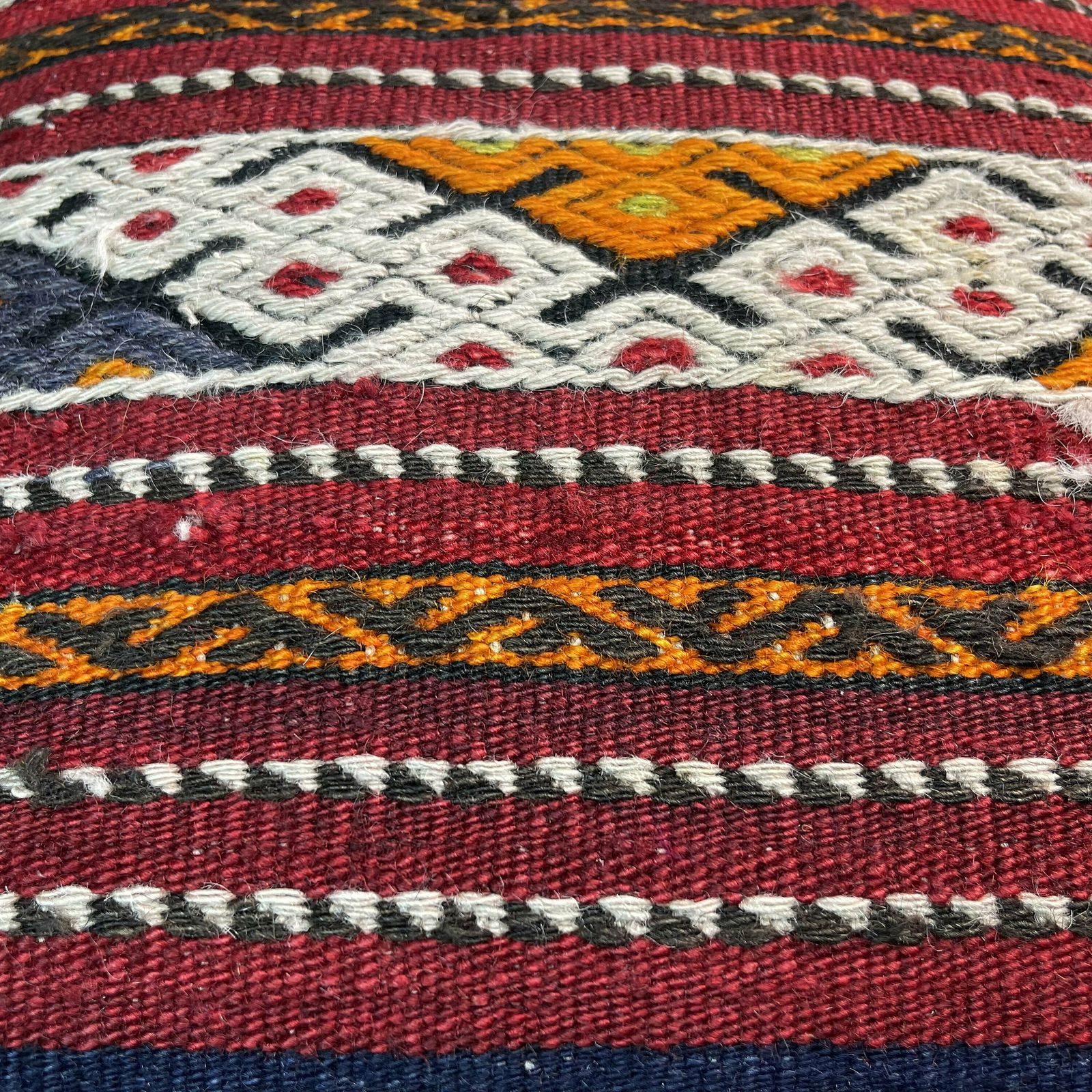 Etnische Kilim Kussen, 45x45 Cm Kussenhoes, Bohemian Kilim Kussen, Handgeweven Kilim Kussen, Sierkussen Voor Bank, Meditatie Kilim Hoes photo Textiel