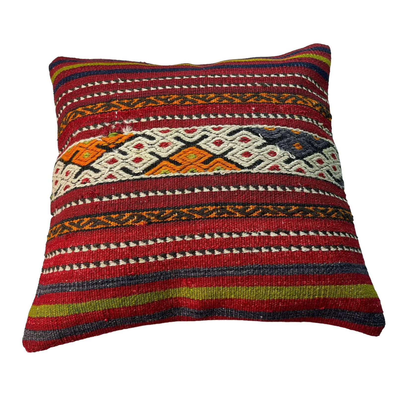 Ethnic Kilim Pillow, 18x18 Pillow Cover, Bohemian Kilim Pillow, Handwoven Kilim Pillow, Sofa Throw Pillow, Meditation Kilim Cover photo 72.0