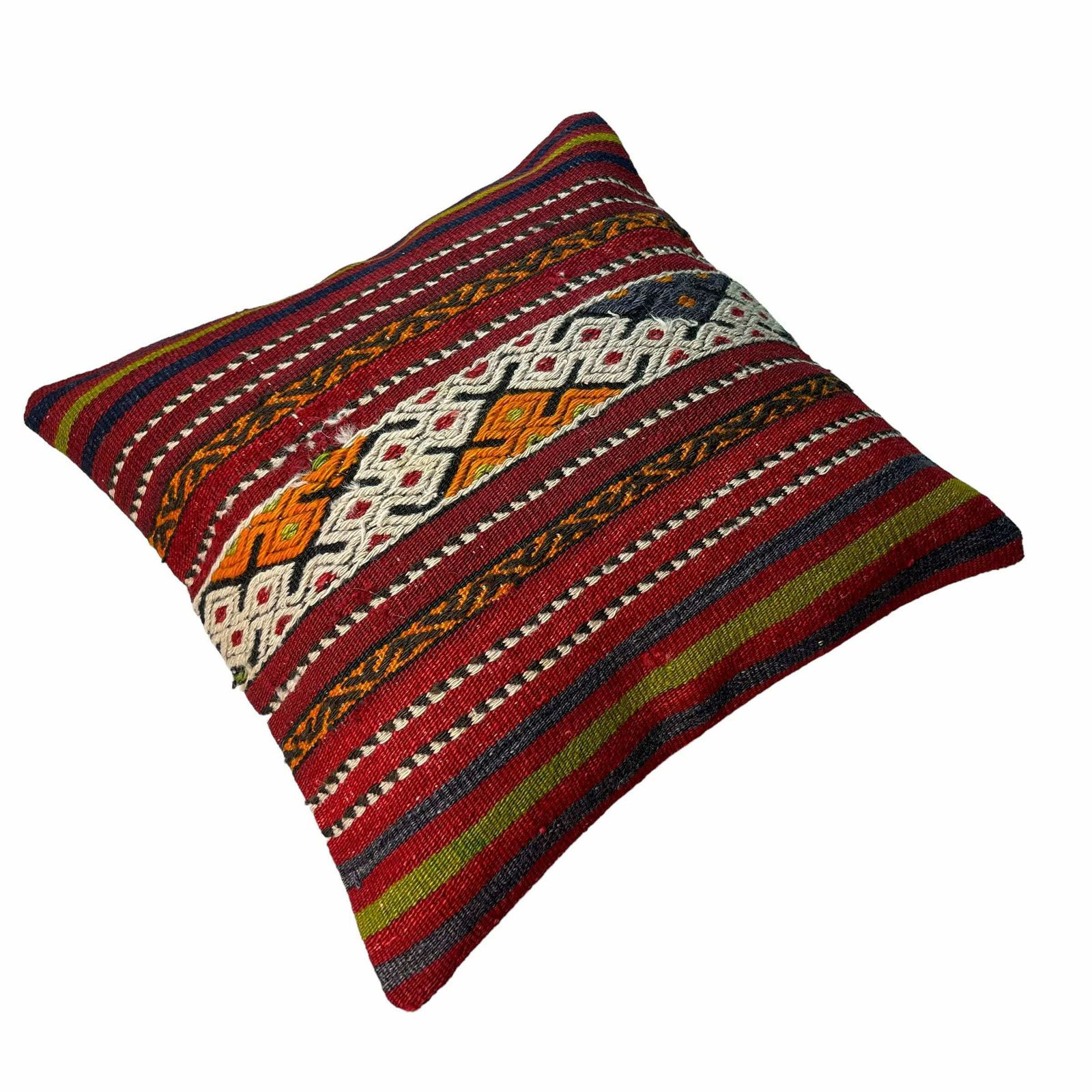 Ethnic Kilim Pillow, 18x18 Pillow Cover, Bohemian Kilim Pillow, Handwoven Kilim Pillow, Sofa Throw Pillow, Meditation Kilim Cover photo vinterior