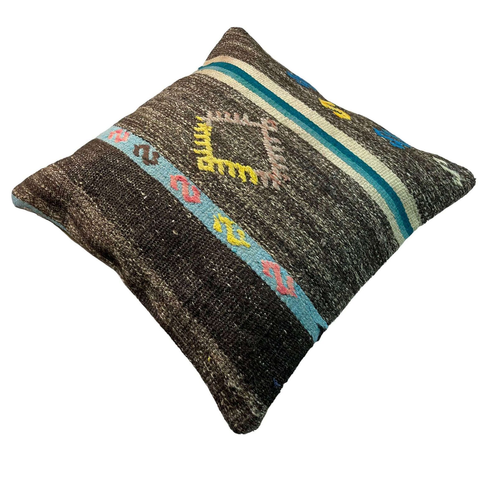 Ethnic Kilim Pillow, 18x18 Pillow Cover, Bohemian Kilim Pillow, Handwoven Kilim Pillow, Sofa Throw Pillow, Meditation Kilim Cover photo furniture