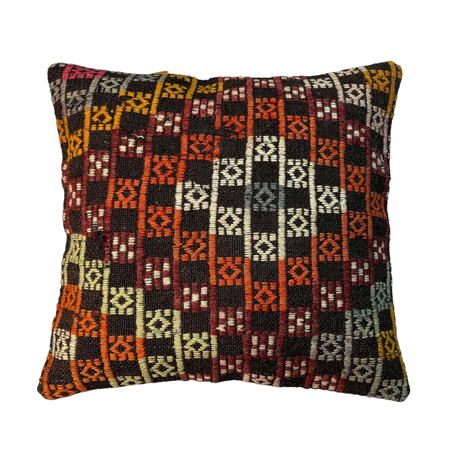 Ethnic Kilim Pillow, 18x18 Pillow Cover, Bohemian Kilim Pillow, Handwoven Kilim Pillow, Sofa Throw Pillow, Meditation Kilim Cover