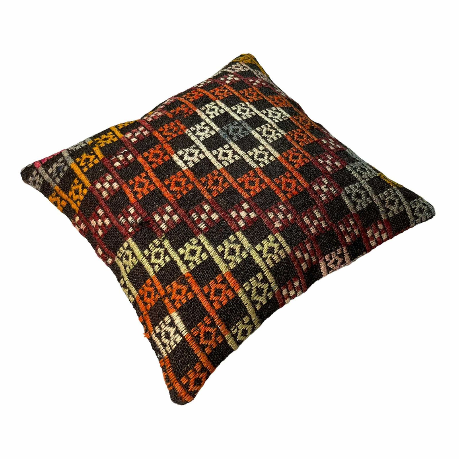 Ethnic Kilim Pillow, 18x18 Pillow Cover, Bohemian Kilim Pillow, Handwoven Kilim Pillow, Sofa Throw Pillow, Meditation Kilim Cover photo 72.0
