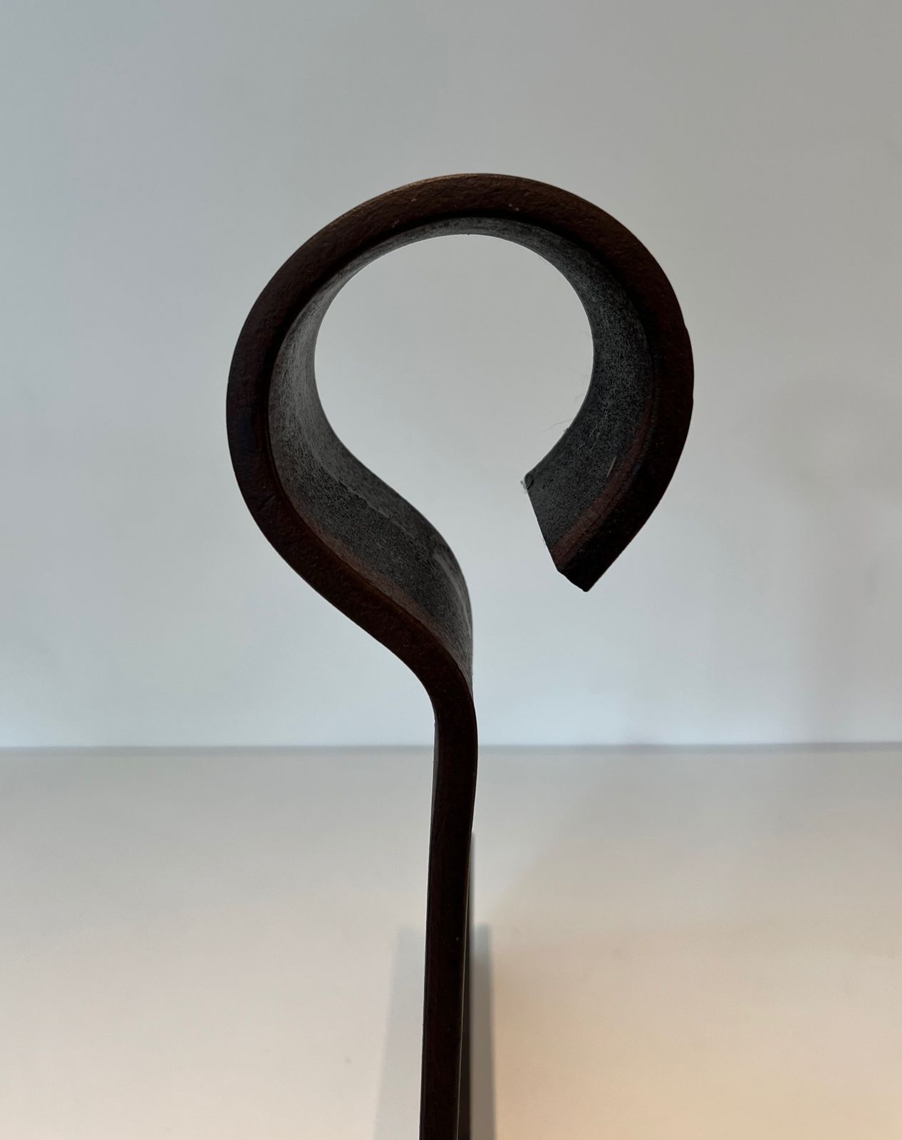 Important Pair Of Modernized Wrought Iron Andirons photo buy