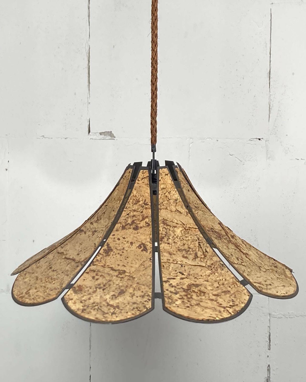 photo vinterior Xl Clover Cork Hanging Pendant Lamp, Germany 1970s