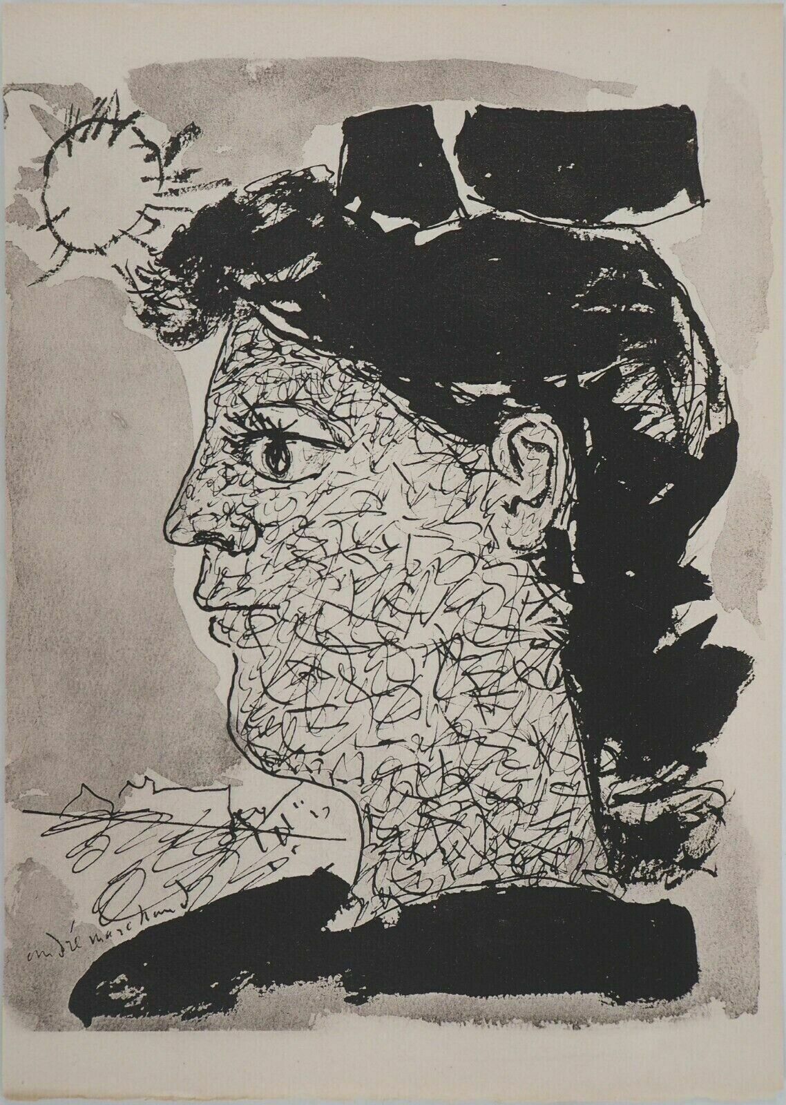 André Marchand   Lithografie 1945   Portret Van Een Vrouw
