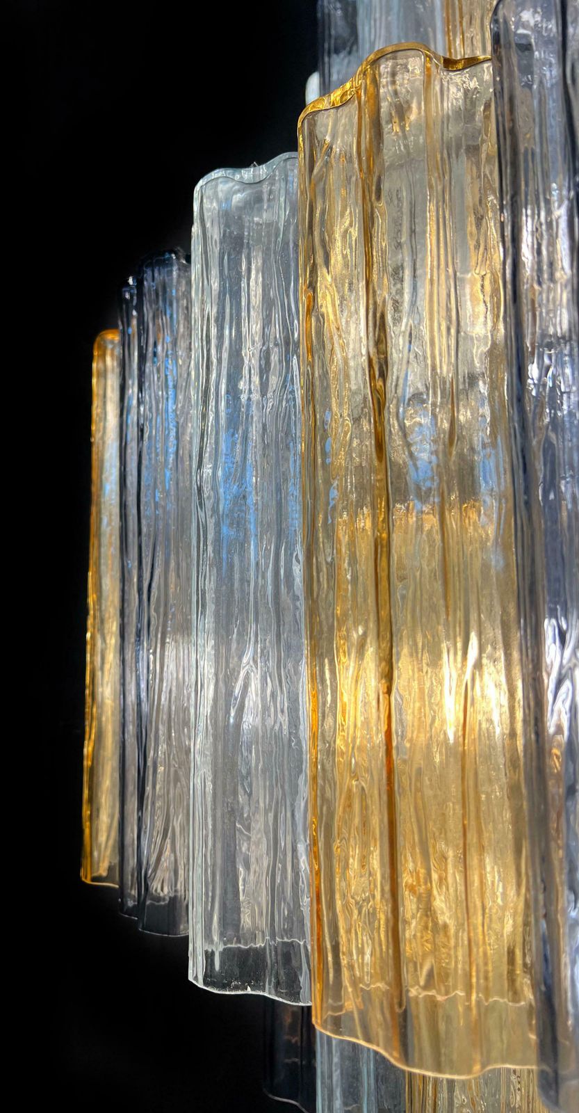 photo vintage Majestic Gold Fumé And Clear Murano Chandelier By Valentina Planta