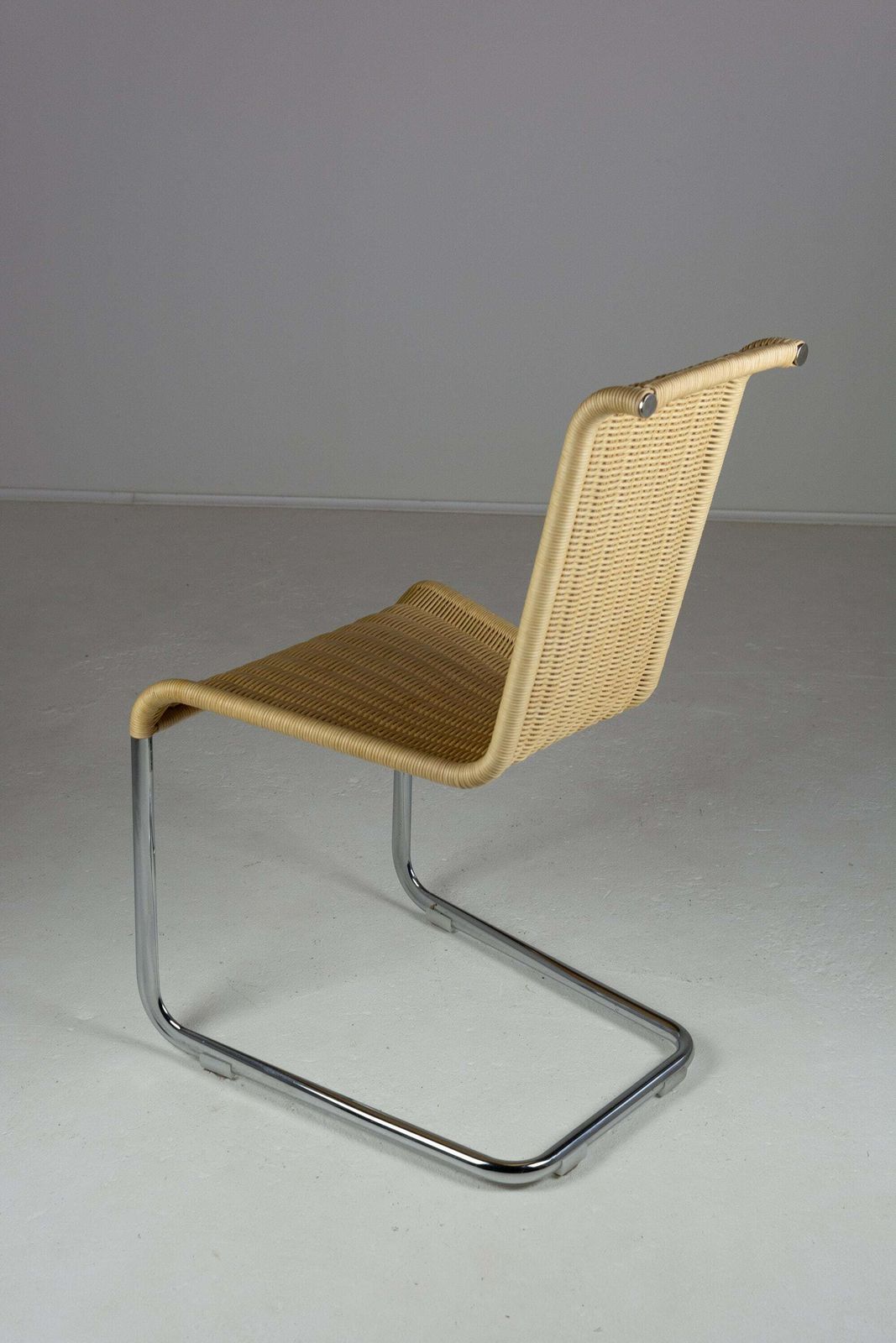 Set Of Eight B20 Cane And Chrome Cantilever Dining Chairs By Axel Bruchhäuser For Tecta photo buy