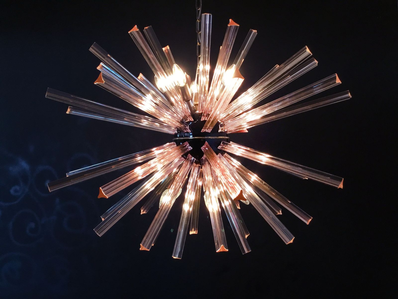photo vinterior Crystal Prism Sputnik Chandeliers   50 Pink Prisms