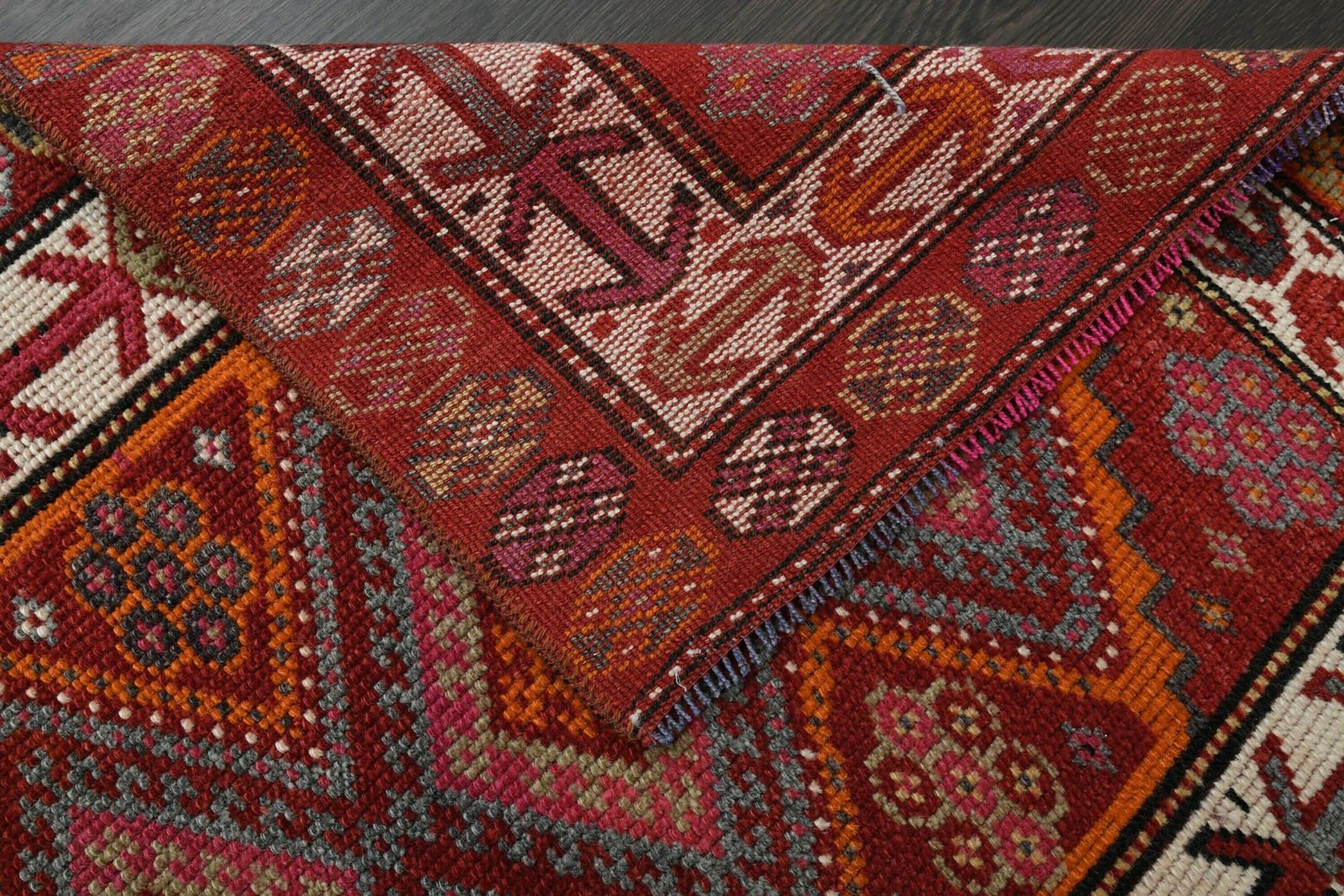 photo for sale 2.6x11.5 Ft Turkish Oushak Runner Rug, Anatolian Wool Rug, Vintage Rug, Hallway Rug, Kitchen Rug, Bohemian Rug, Entryway Rug, 3x11 Rug