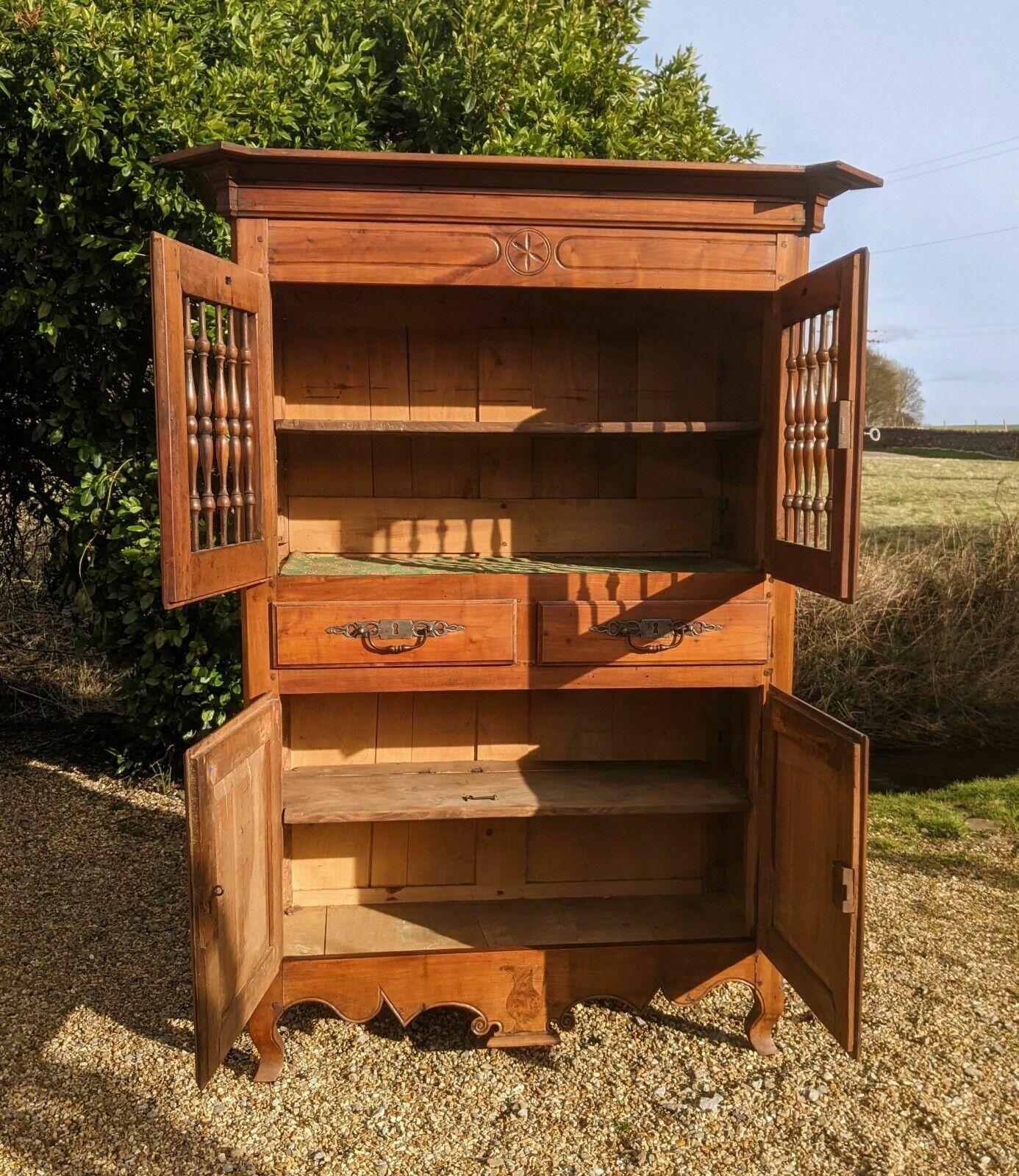 Antique French Pantry Cabinet Fruitwood Provence photo vintage