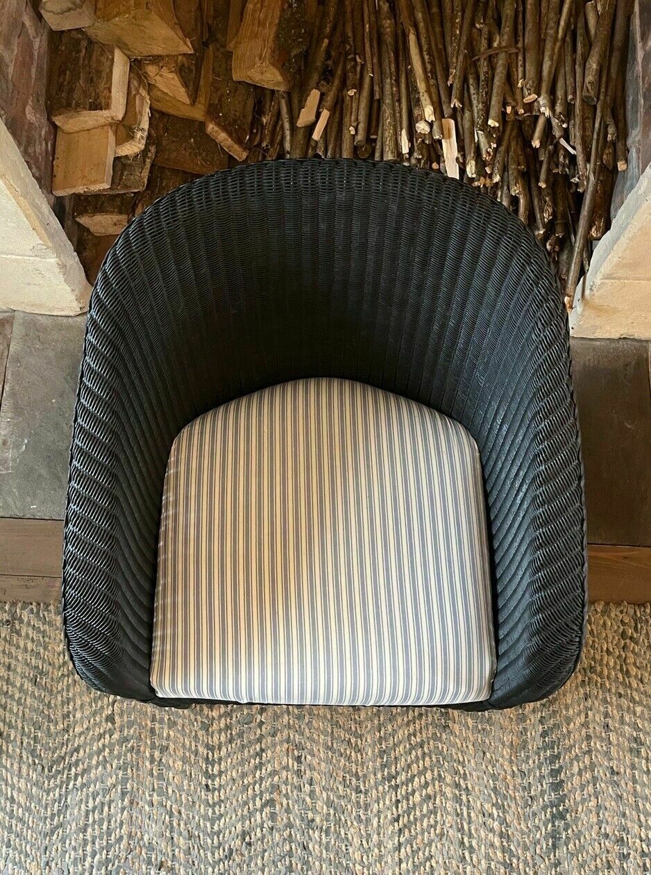 Lloyd Loom Easy Armchair | Black Wicker | 1930s Arts & Crafts Vintage photo furniture