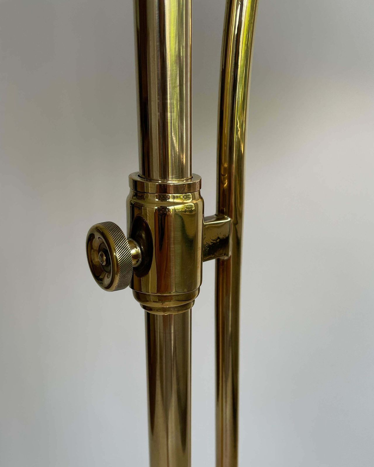 1916.0 Swedish Designer Adjustable Witches Hat Brass Floor Lamp, 1950s photo