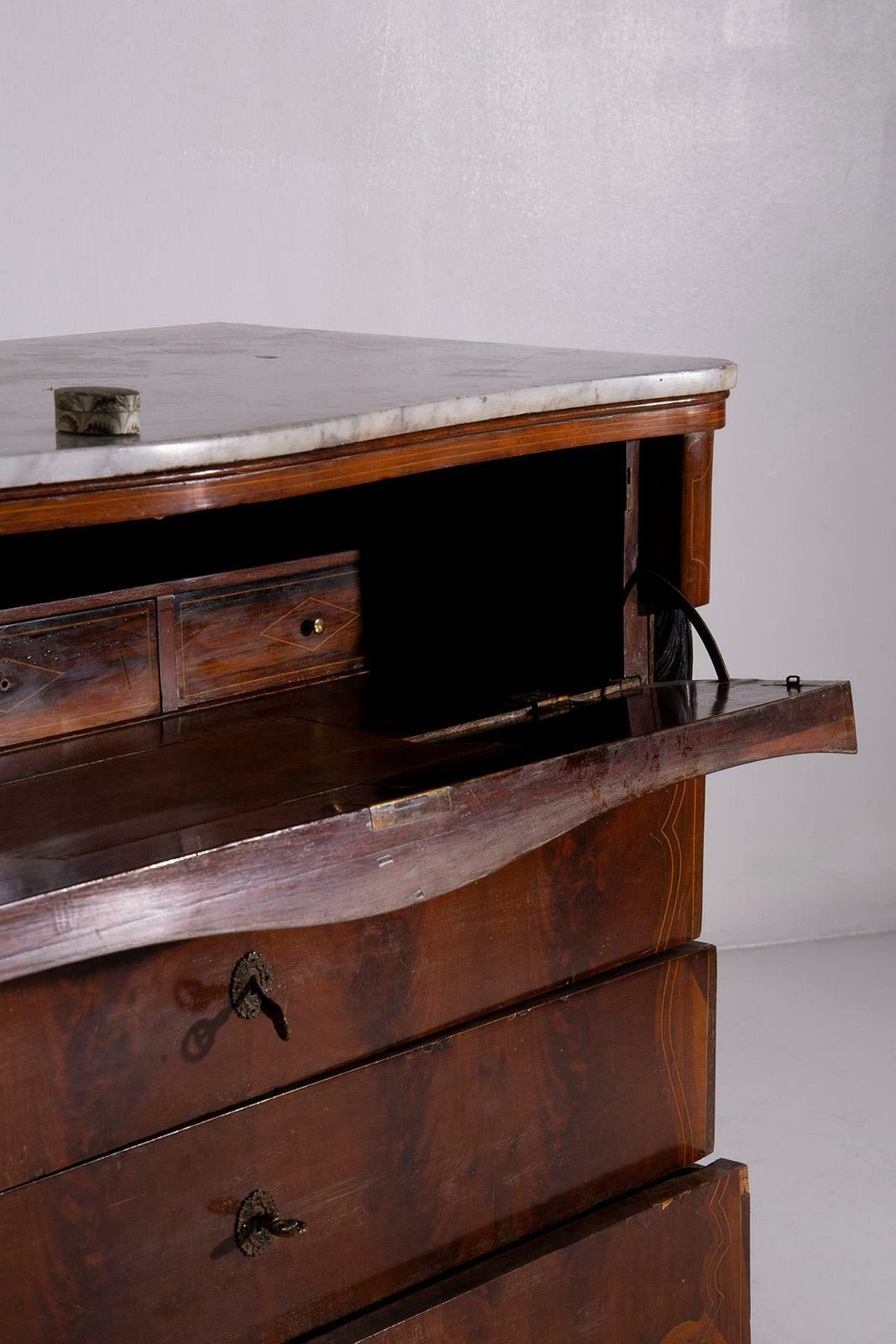 Italian Wooden Desk Chest Of Drawers photo 4702.0