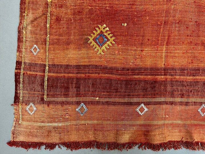 Vintage Moroccan Vegan Silk/Wool Berber Kilim X Large Kelim Rug photo vintage
