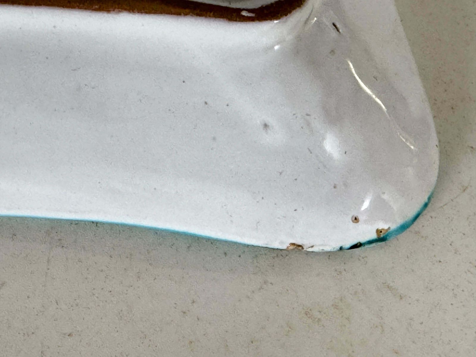 Ceramic Blue And Red Ashtray Or Vide Poche Circa 1960 Italy Signed Pm Italy photo vinterior