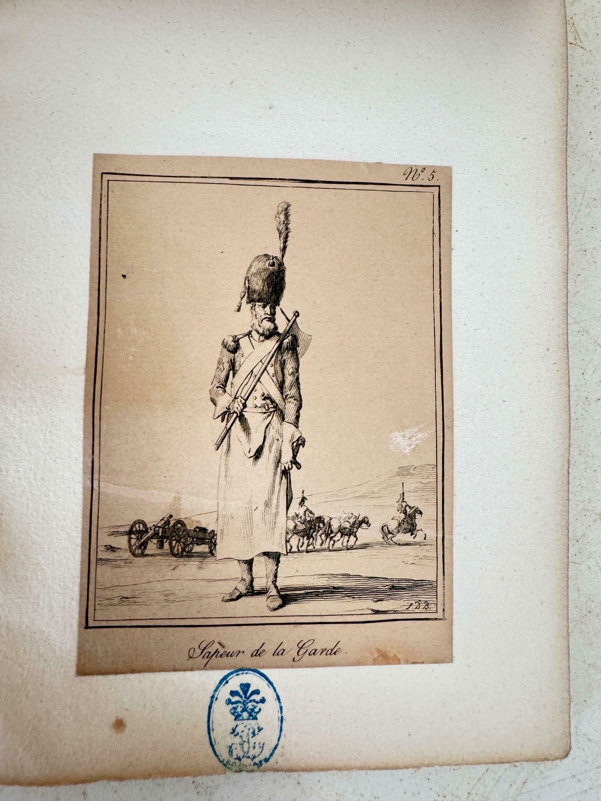 Art Old Original Engraving With Soldiers Characters France 19th Set Of 10 photo