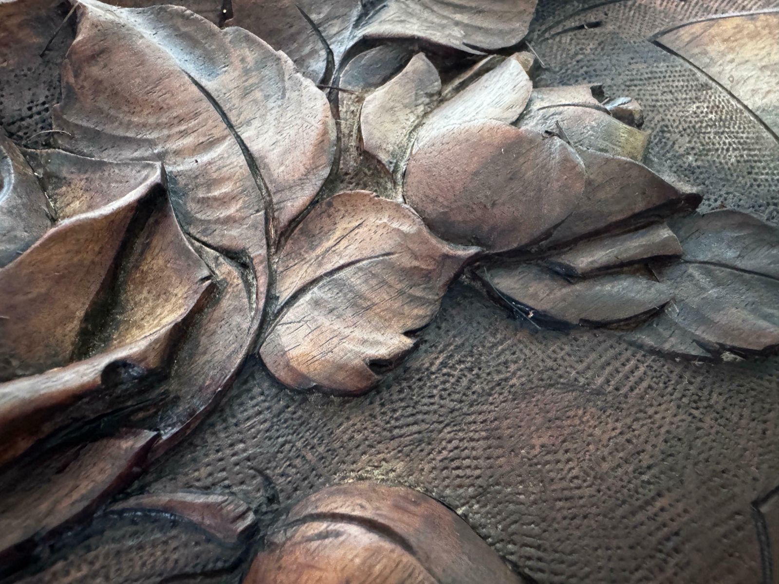 Art Nouveau Platter In Wood, Brown Color, France Circa 1930, Hand Carved, Signed photo buy