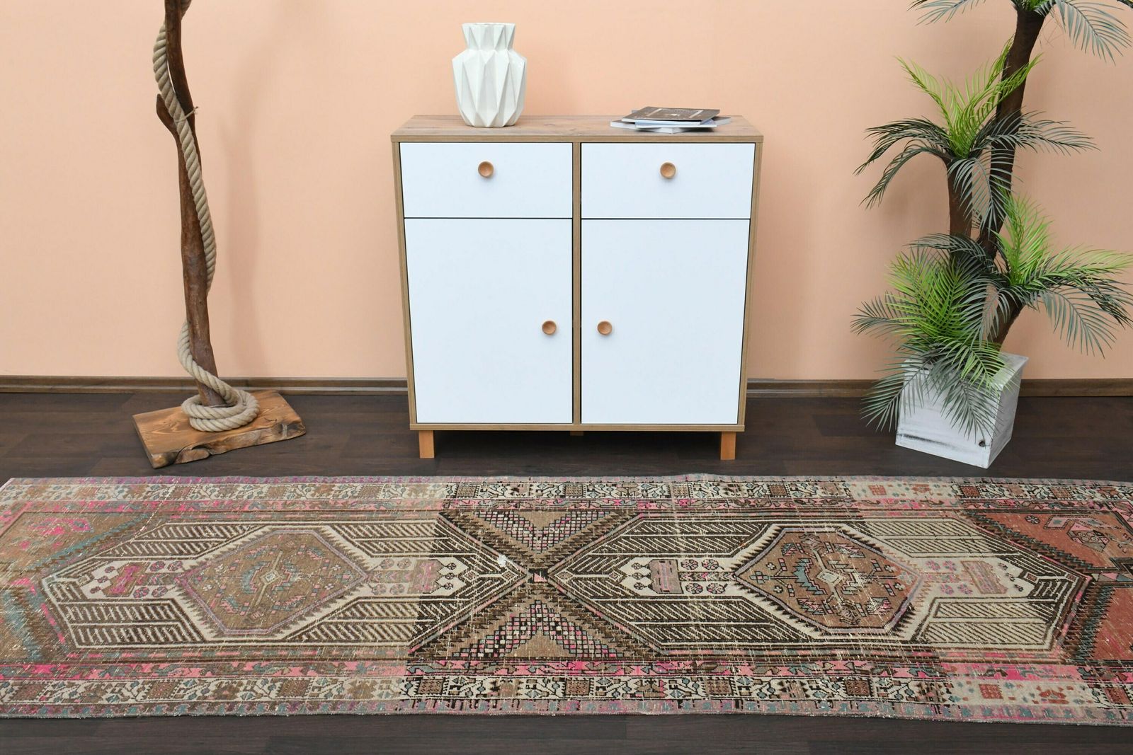 Ft Turkish Vintage Rug, Oushak Runner Rug, Bedroom Rug, Kitchen Rug, Hallway Rug, Vintage Rug, Room Decor, Entryway Rug photo 1138.0